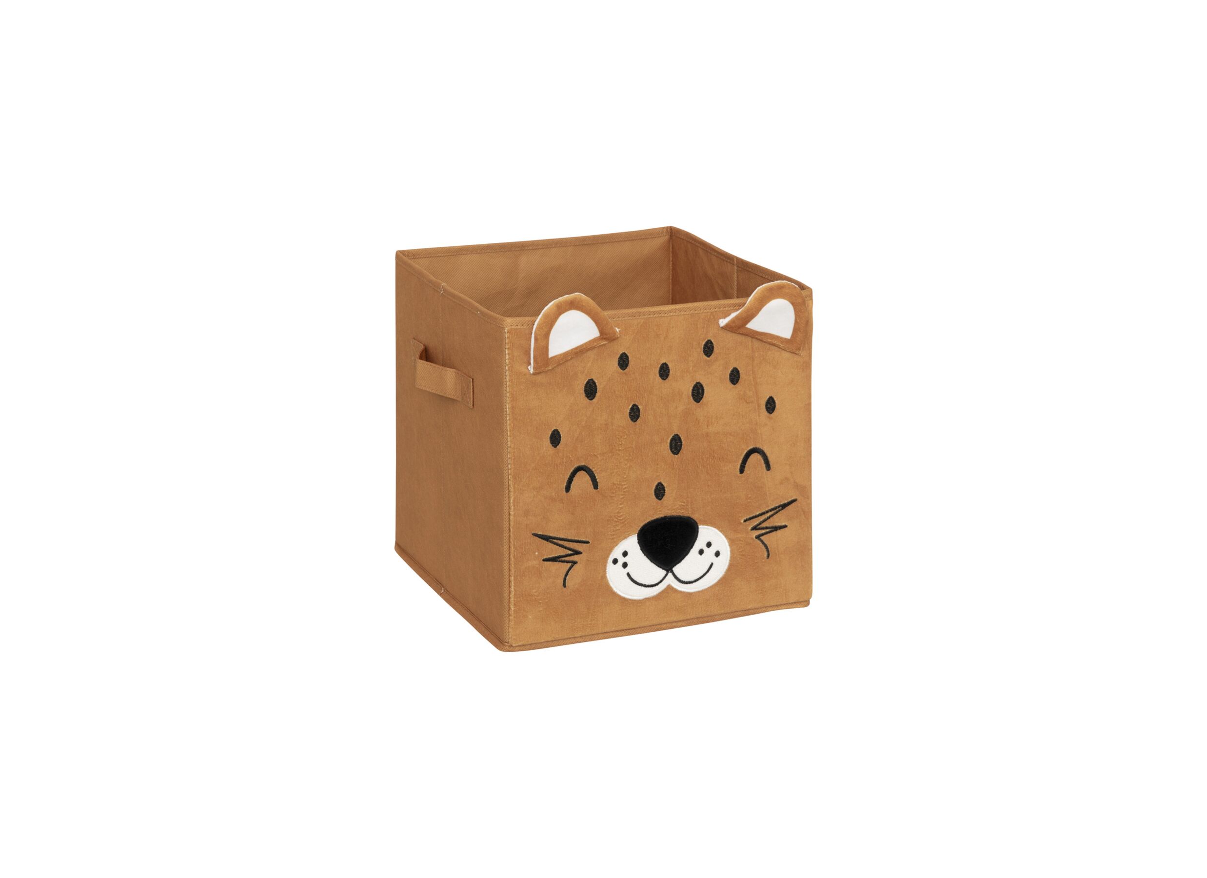 Opbergbox Luipaard 29x29x29cm - polyestervezel & papier - geel - Opbergbox Luipaard 29x29x29cm - polyestervezel & papier - geel