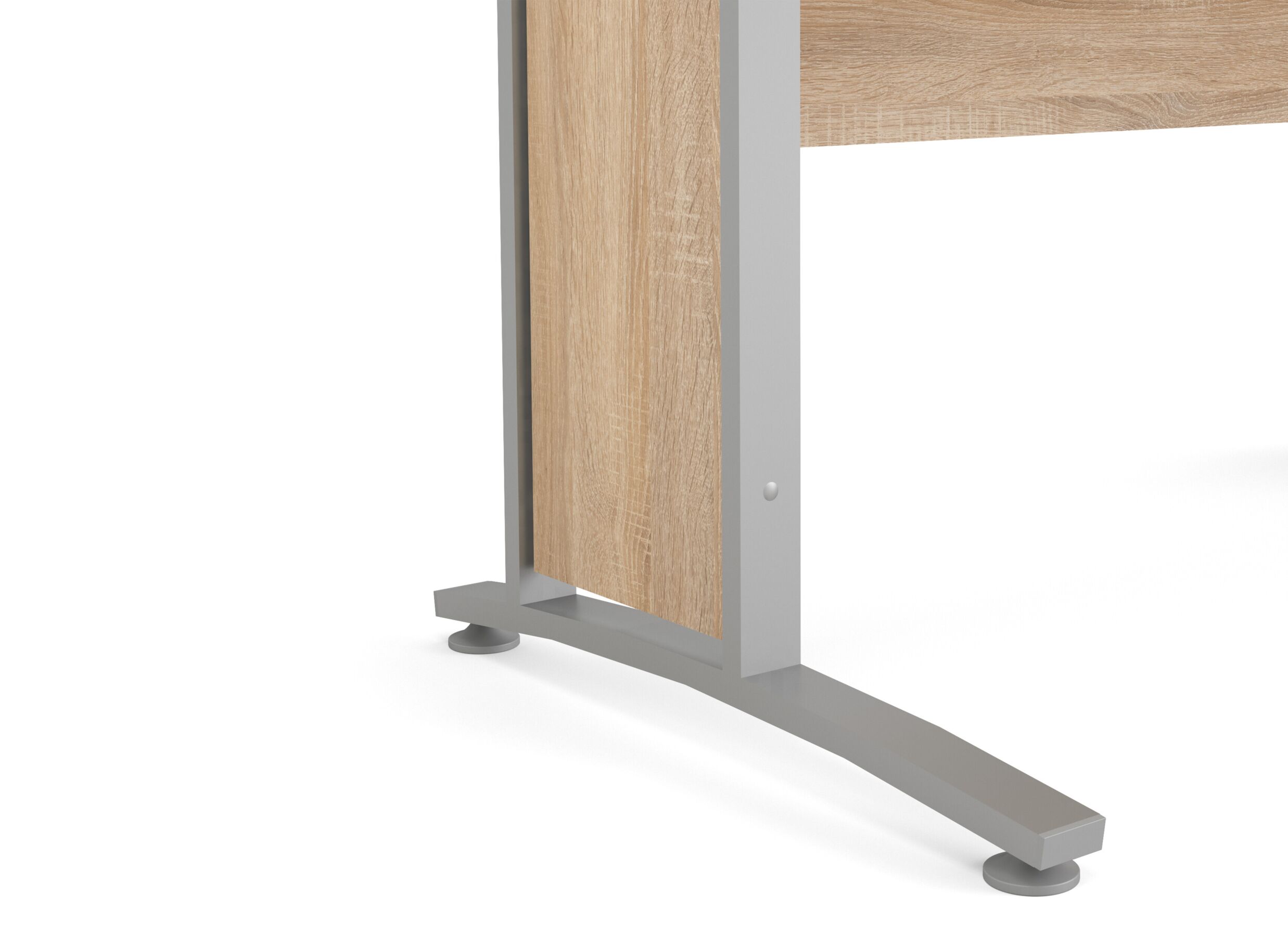 Detail - Bureau Prima 150x80x75cm - mélamine - chêne & argent