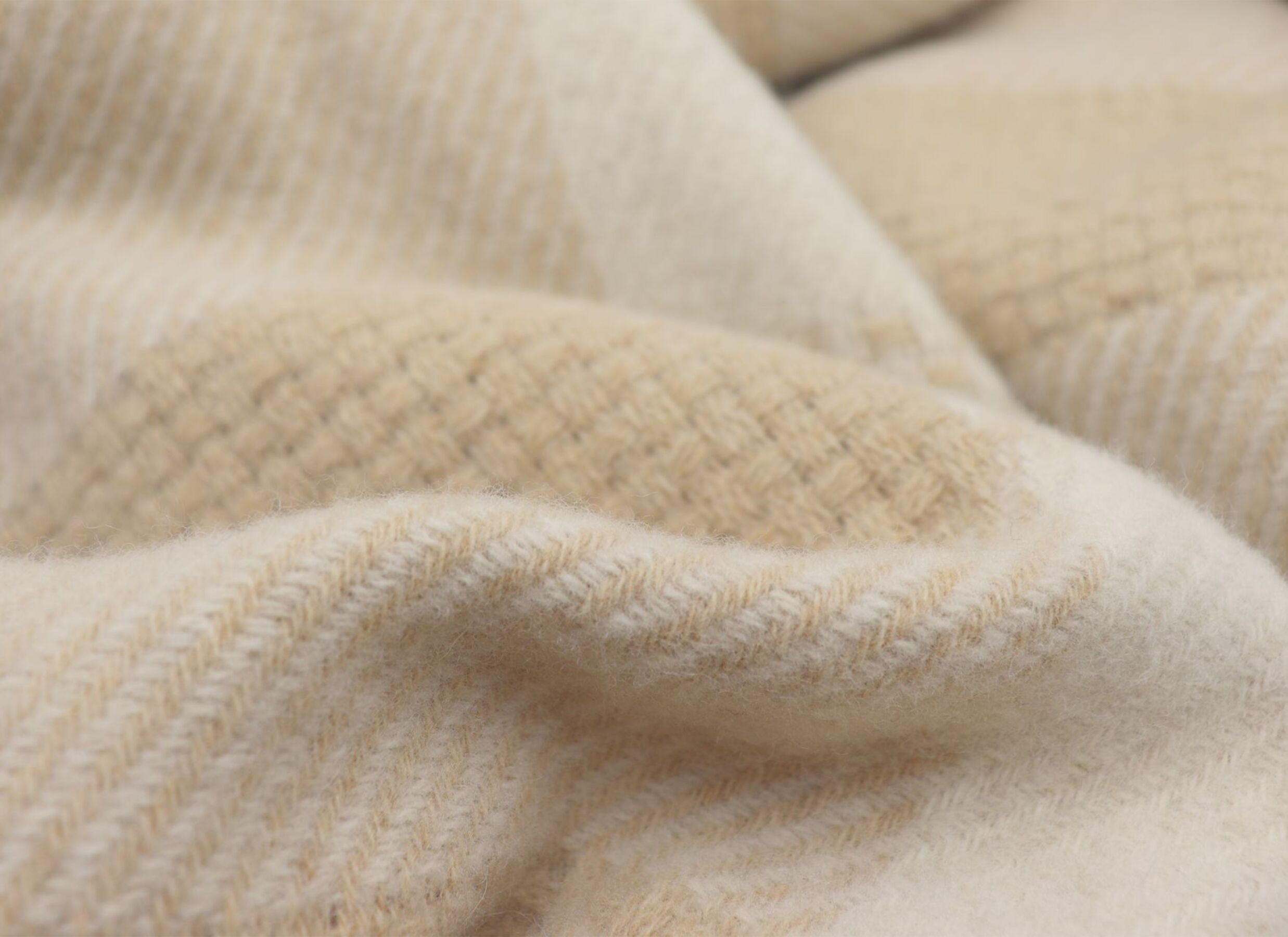 Detailfoto - Plaid Crossweft Beige 150x200cm - wol - beige