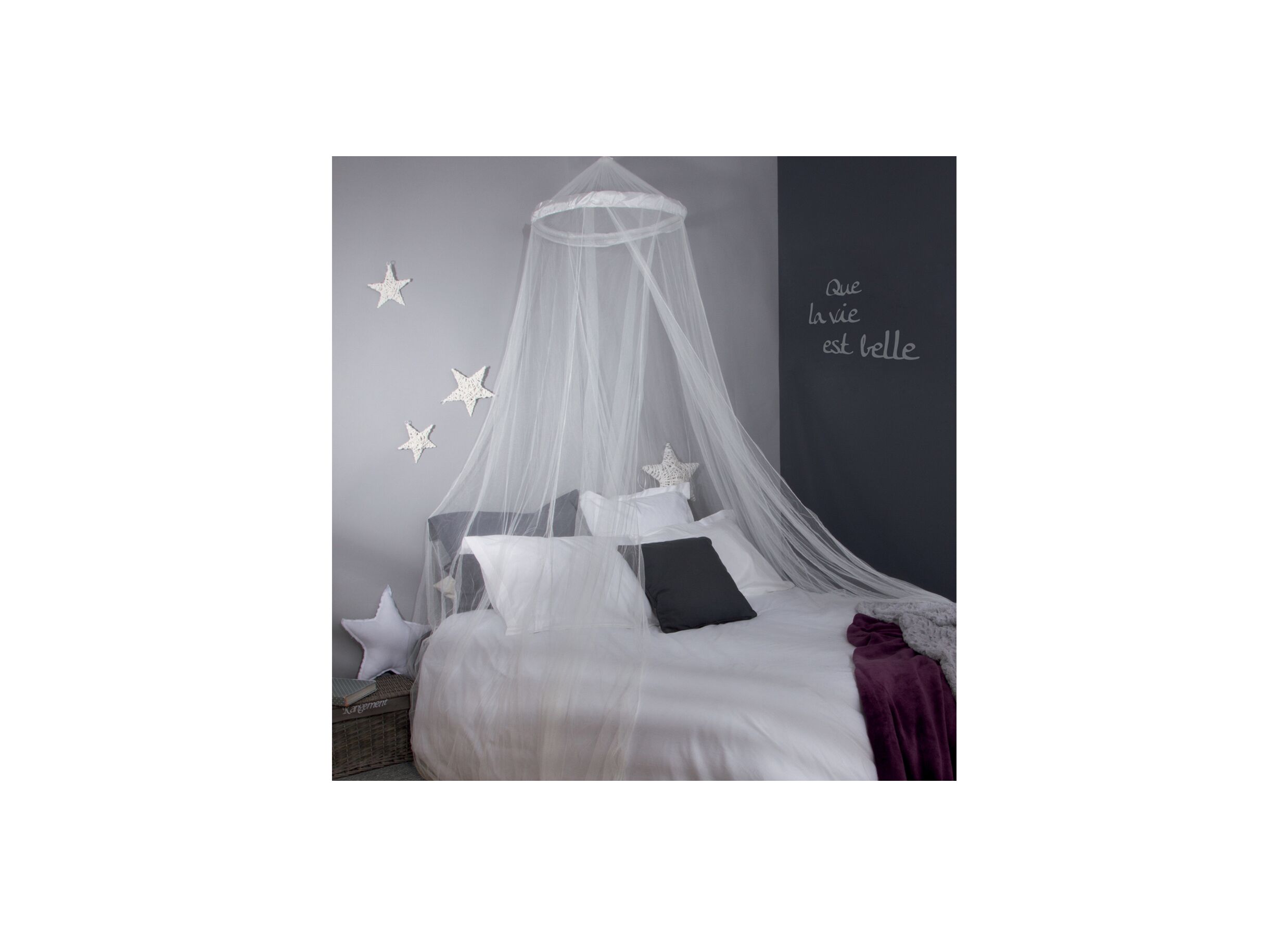 Klamboe 250x60cm - polyestervezel - wit