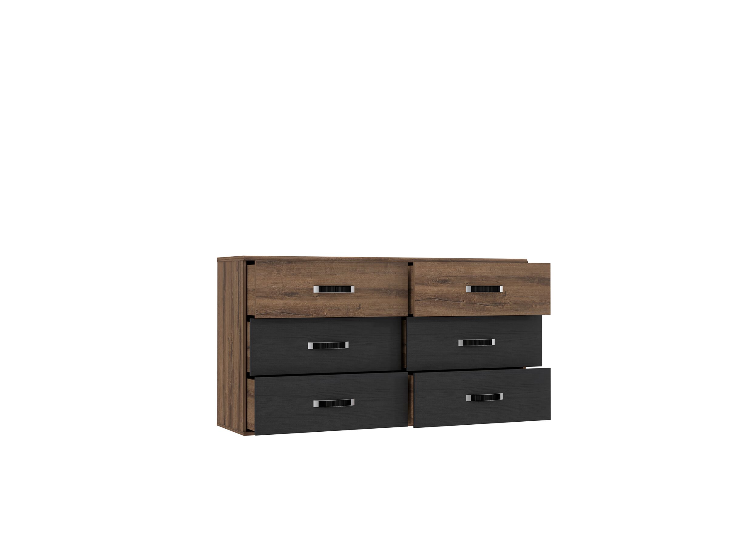 Commode Dolce 150x41x82cm - décor - mud oak/black oak