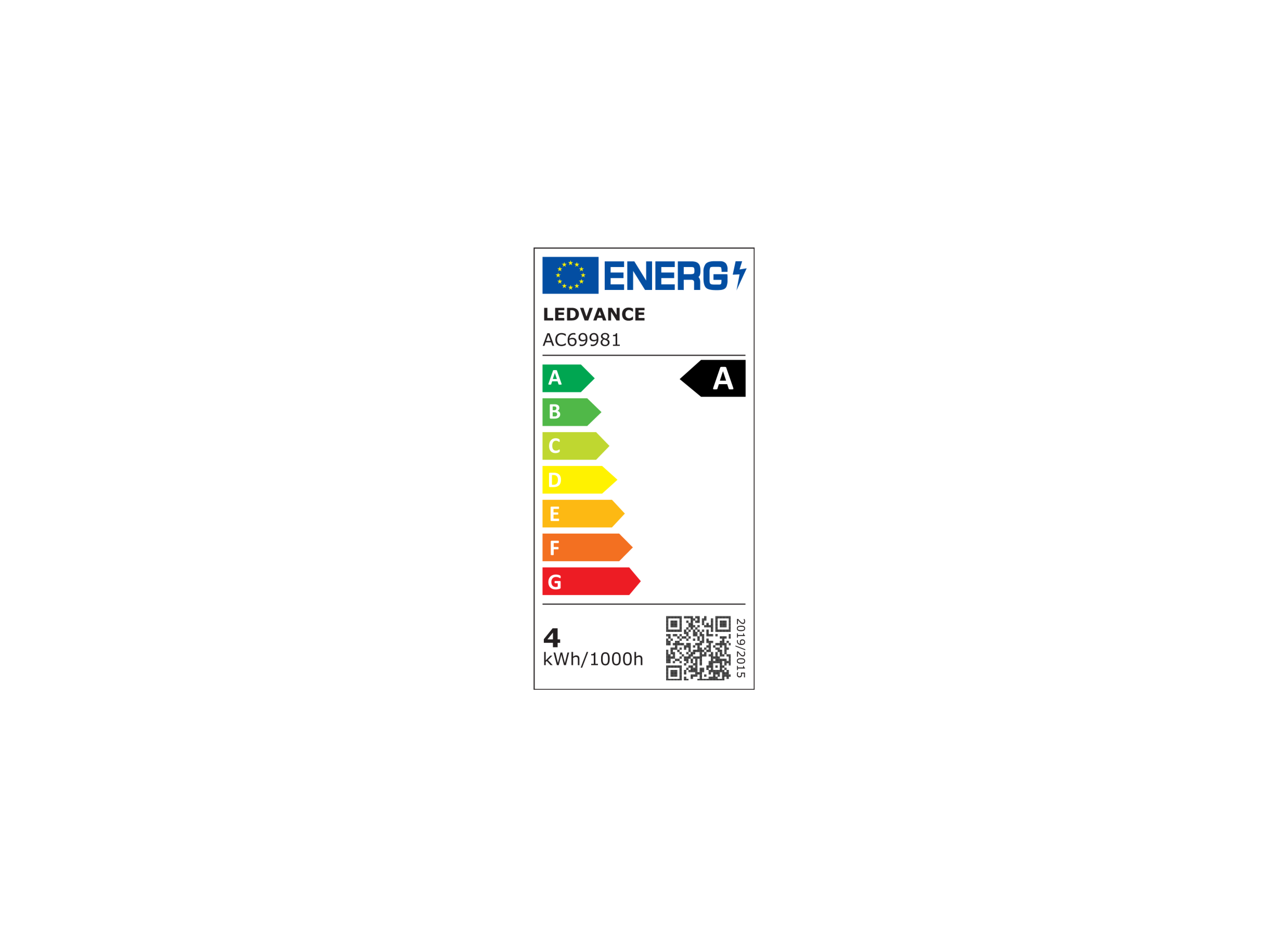 Energielabel - Ledlamp Classic 3,8W E27