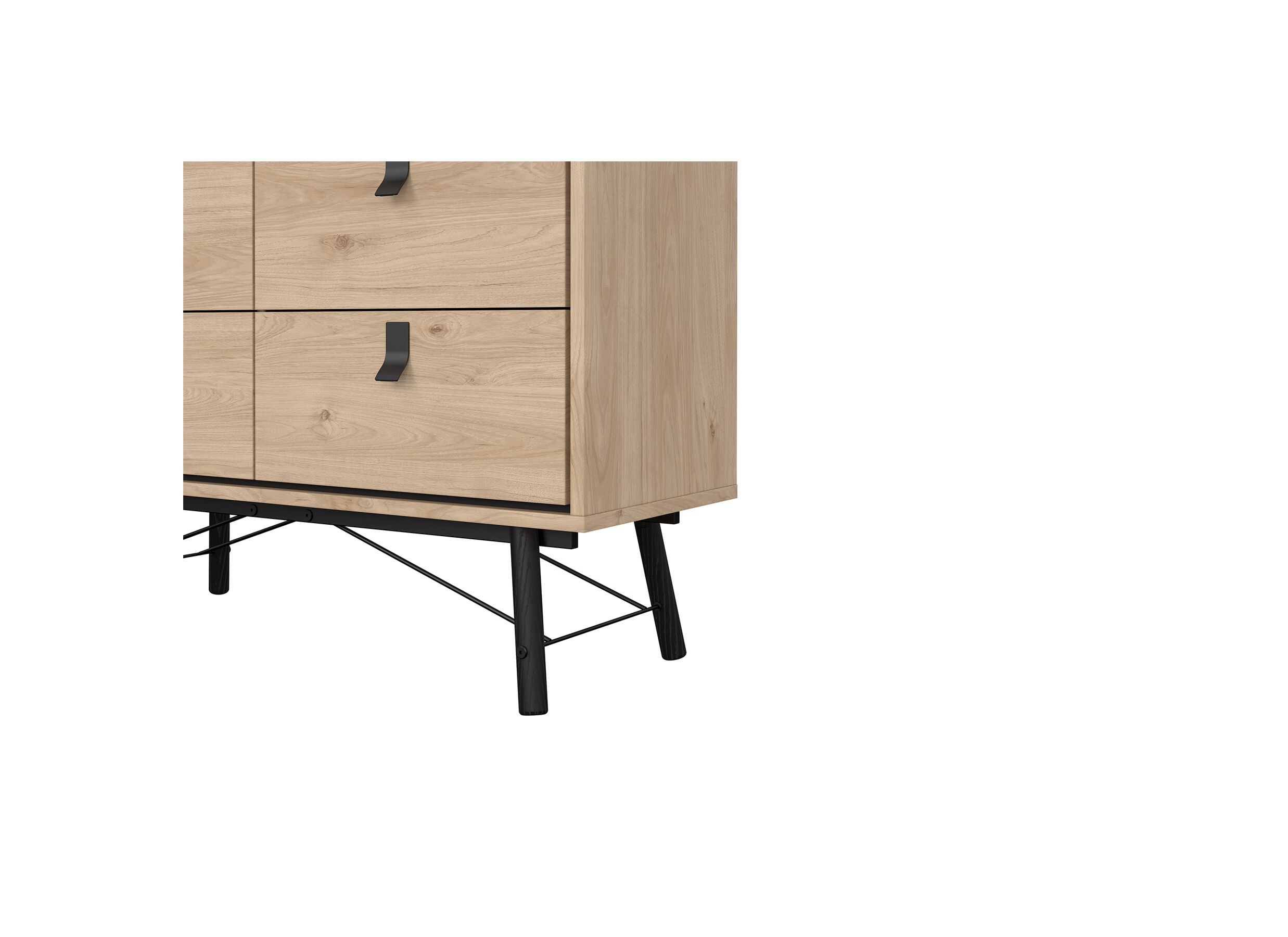 Commode Ry 102x41x95cm - décor - marron/noir