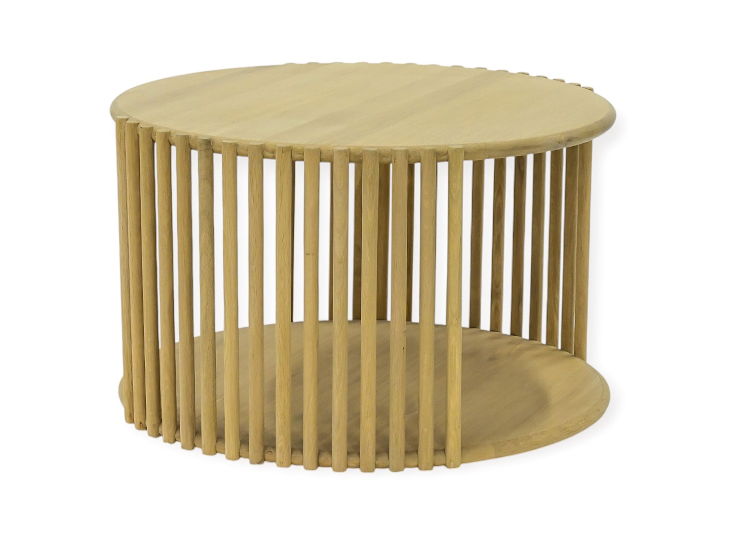 Overzichtsfoto - Salontafel Bulli 78x76x46cm - hout massief & fineer - naturel