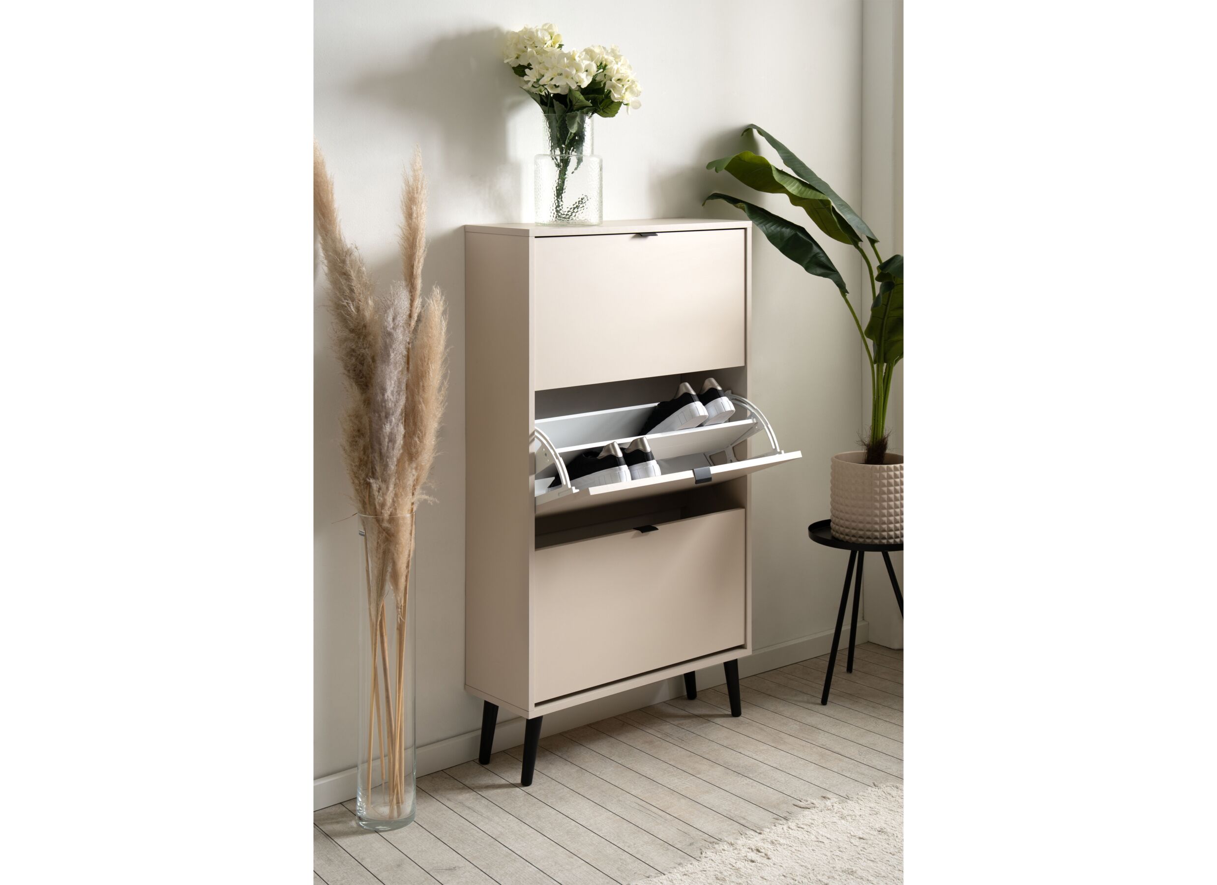 Foto ambiance - Armoire à chaussures Vigo 70x24x125cm - mélamine - velvet