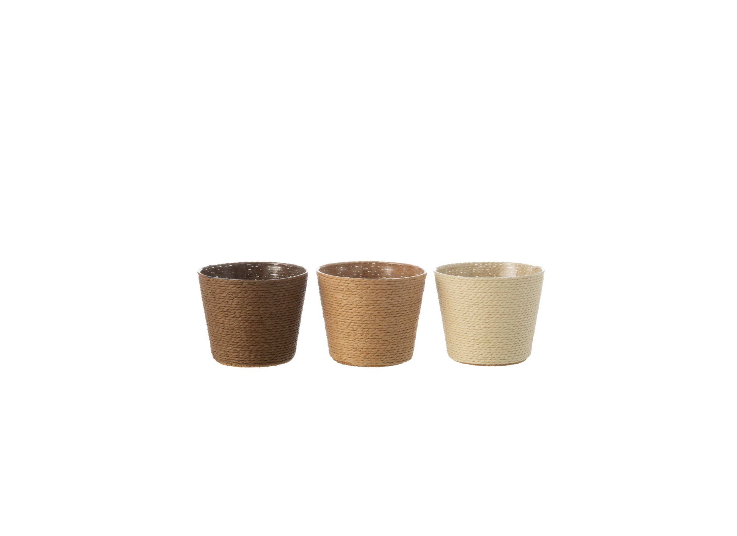 Plus Important - Cache-pot H9,5cm - plastique & papier - brun/beige/crème