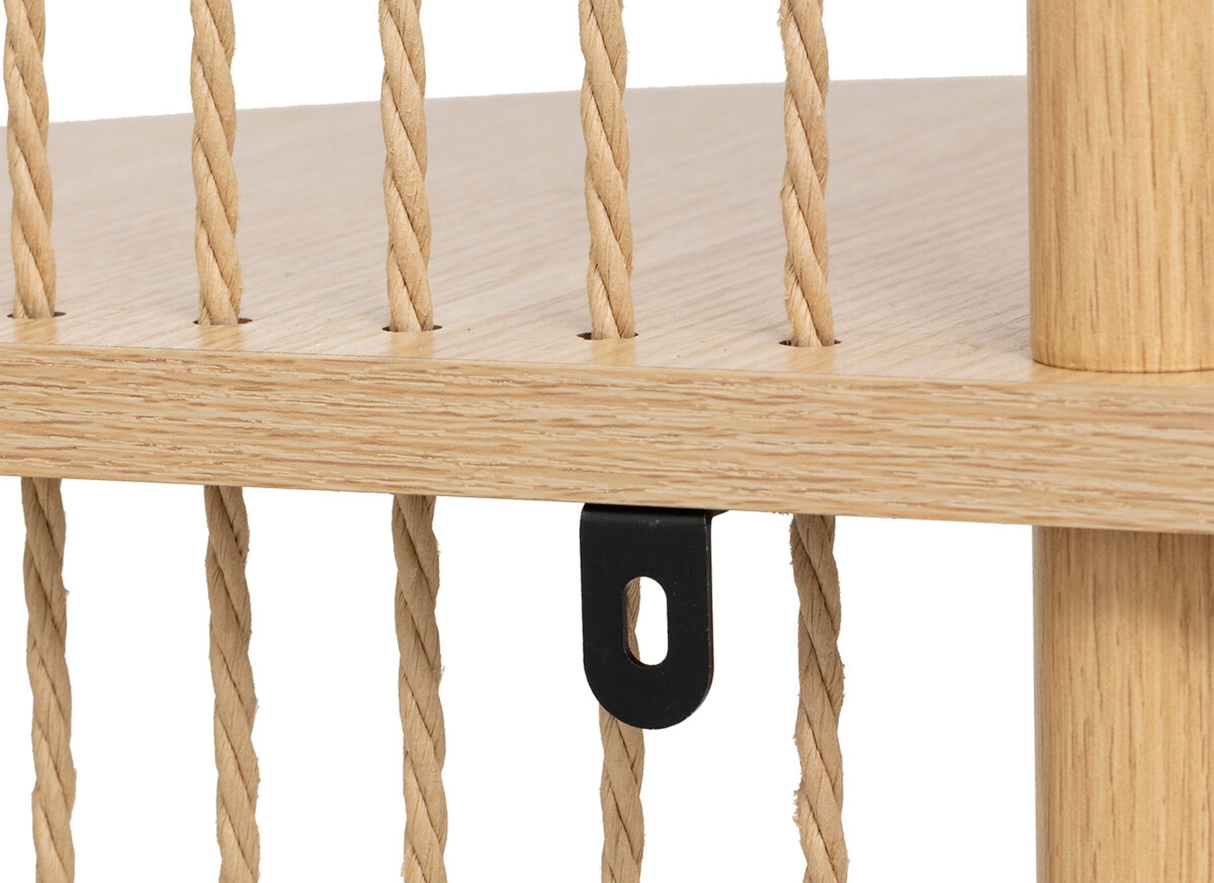 Detailfoto - Opbergrek Kord 34x34x110cm - staal & MDF - naturel