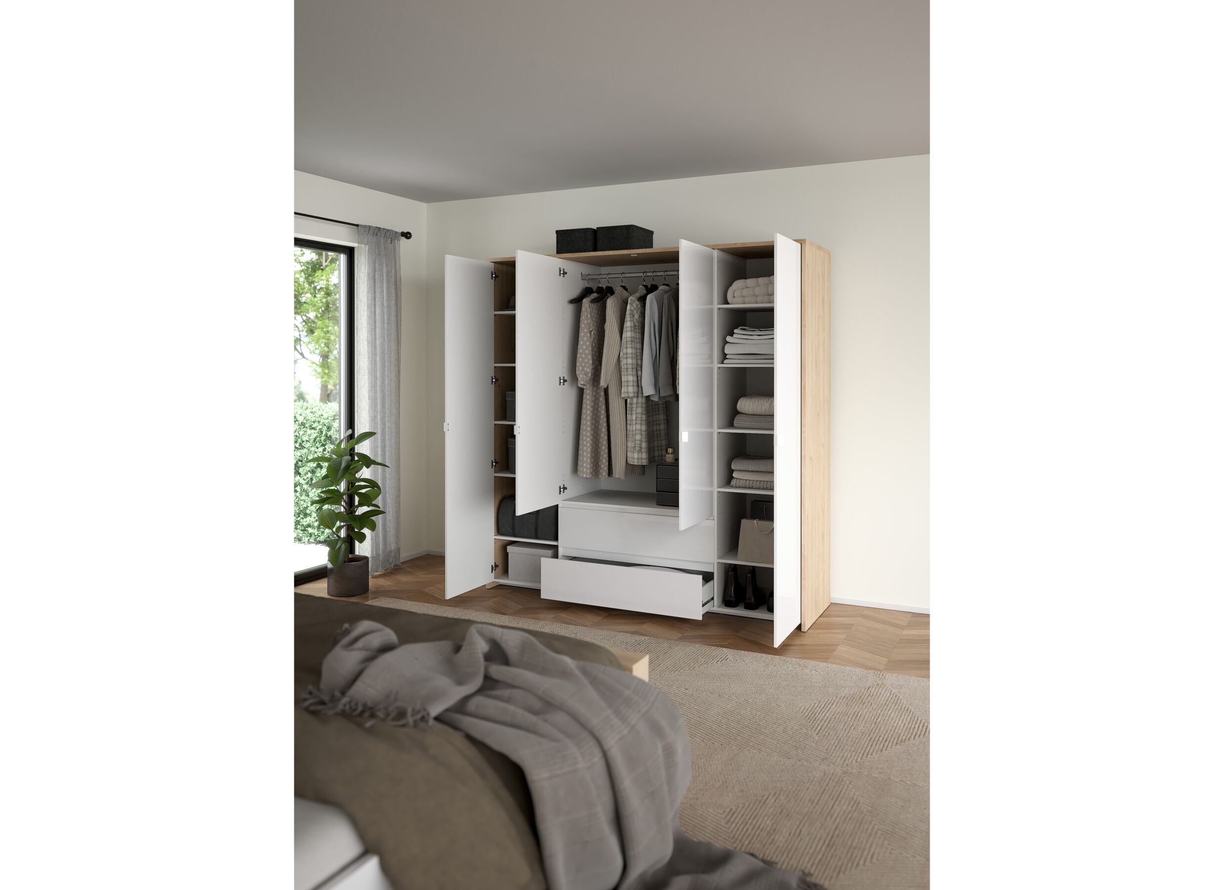Foto ambiance - Garde-robe Next 197x58x202cm - décor - blanc & jackson hickory