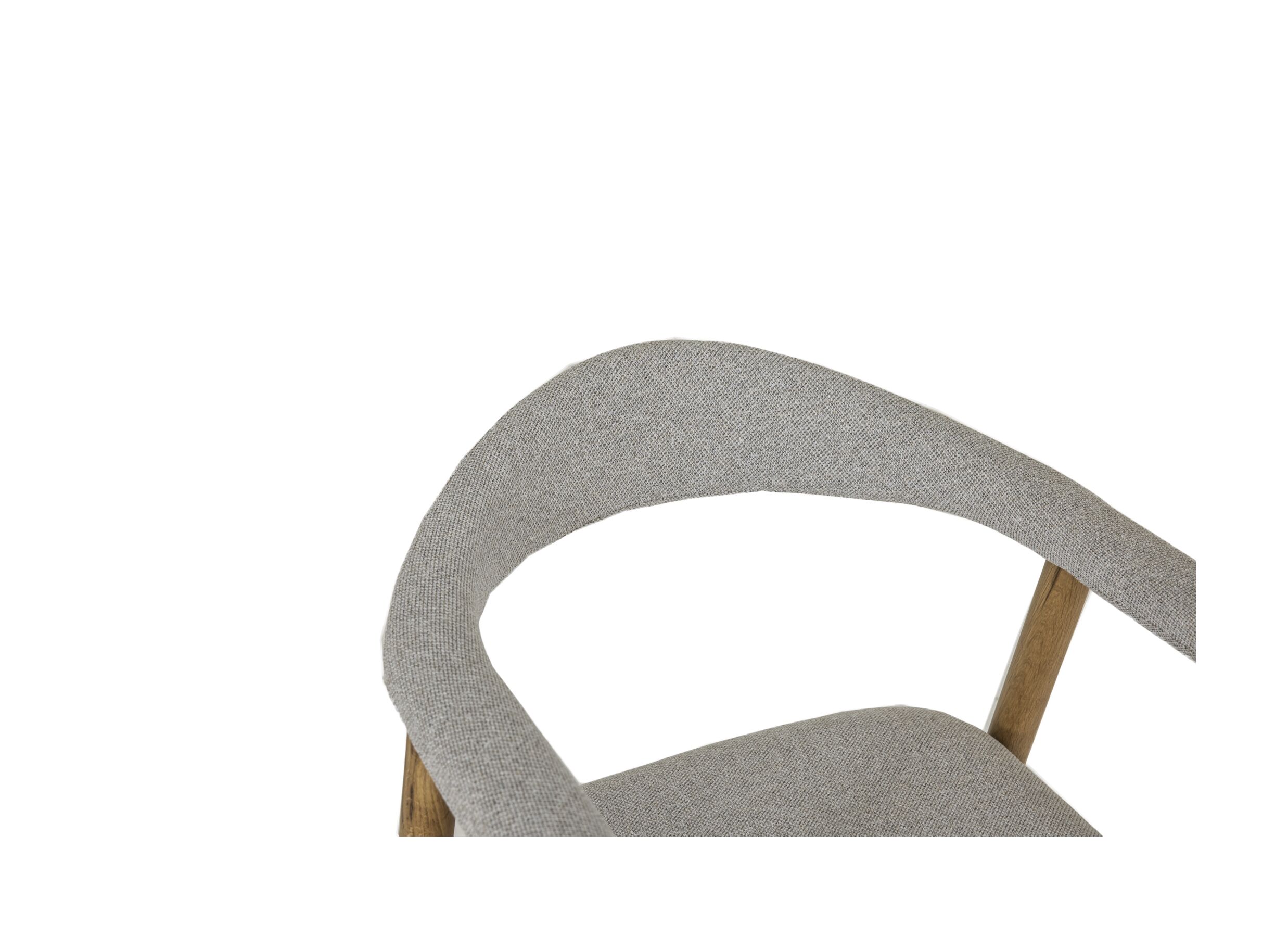 Detail - Chaise Herbie 56x55x73cm - chêne massif & tissu - beige