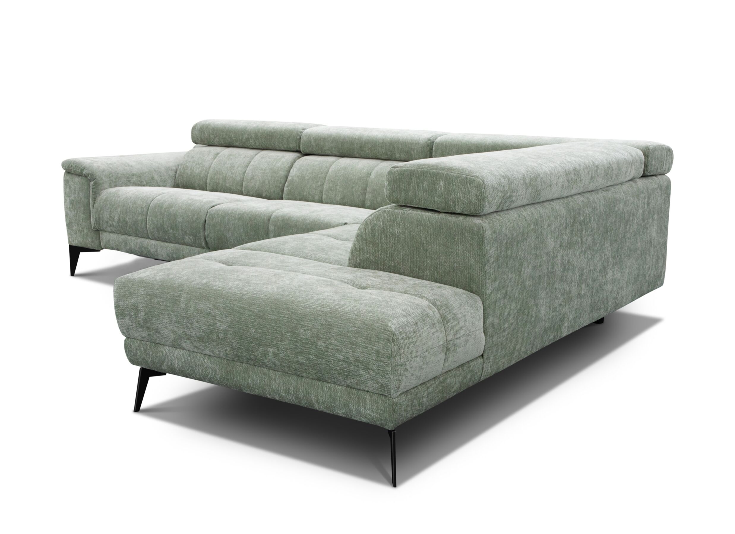 Aperçu - Canapé d'angle Amira 291x228cm - tissu - vert clair