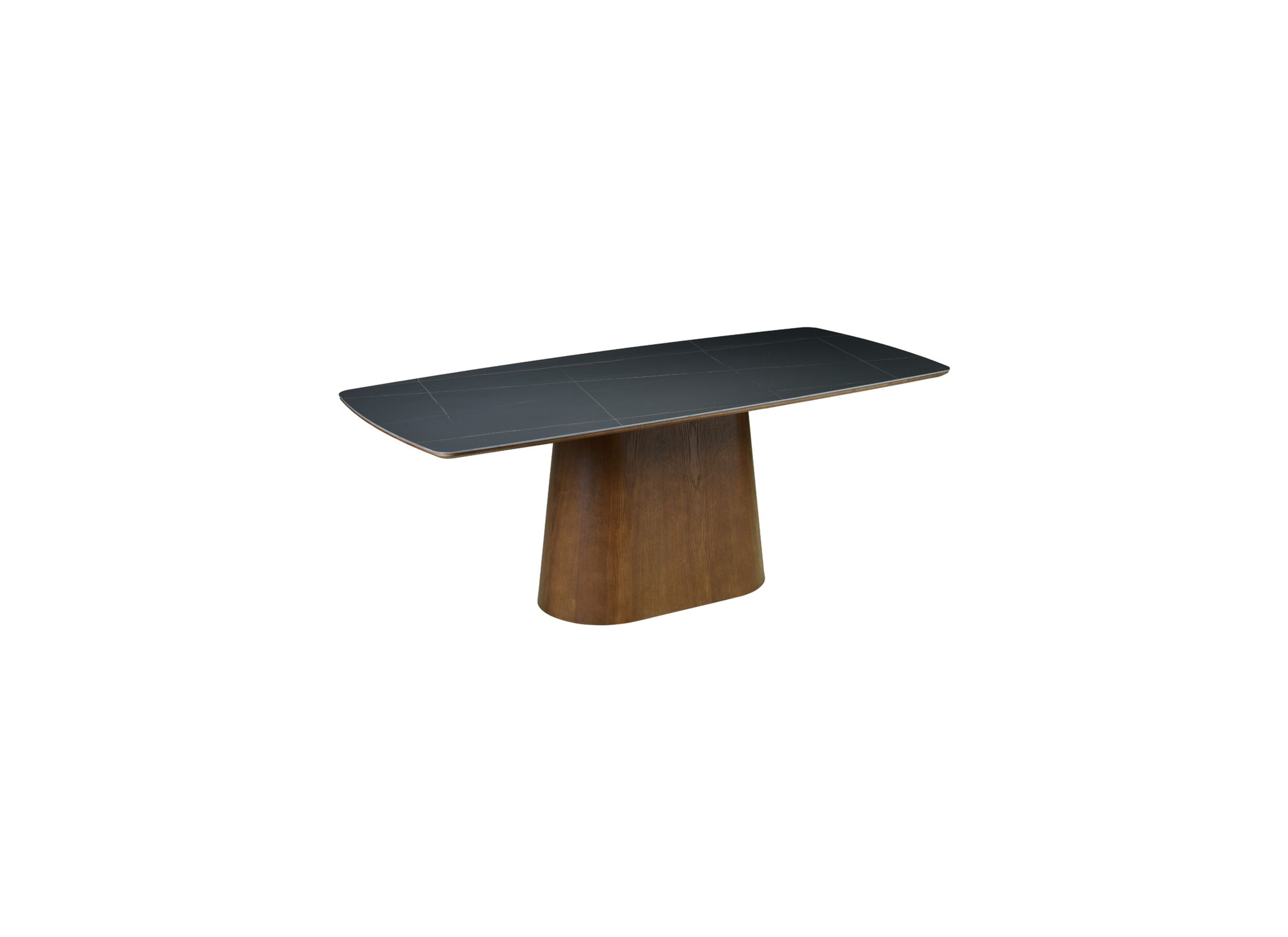 Plus Important - Table basse Indy 120x60cm - placage & céramique - marron noir