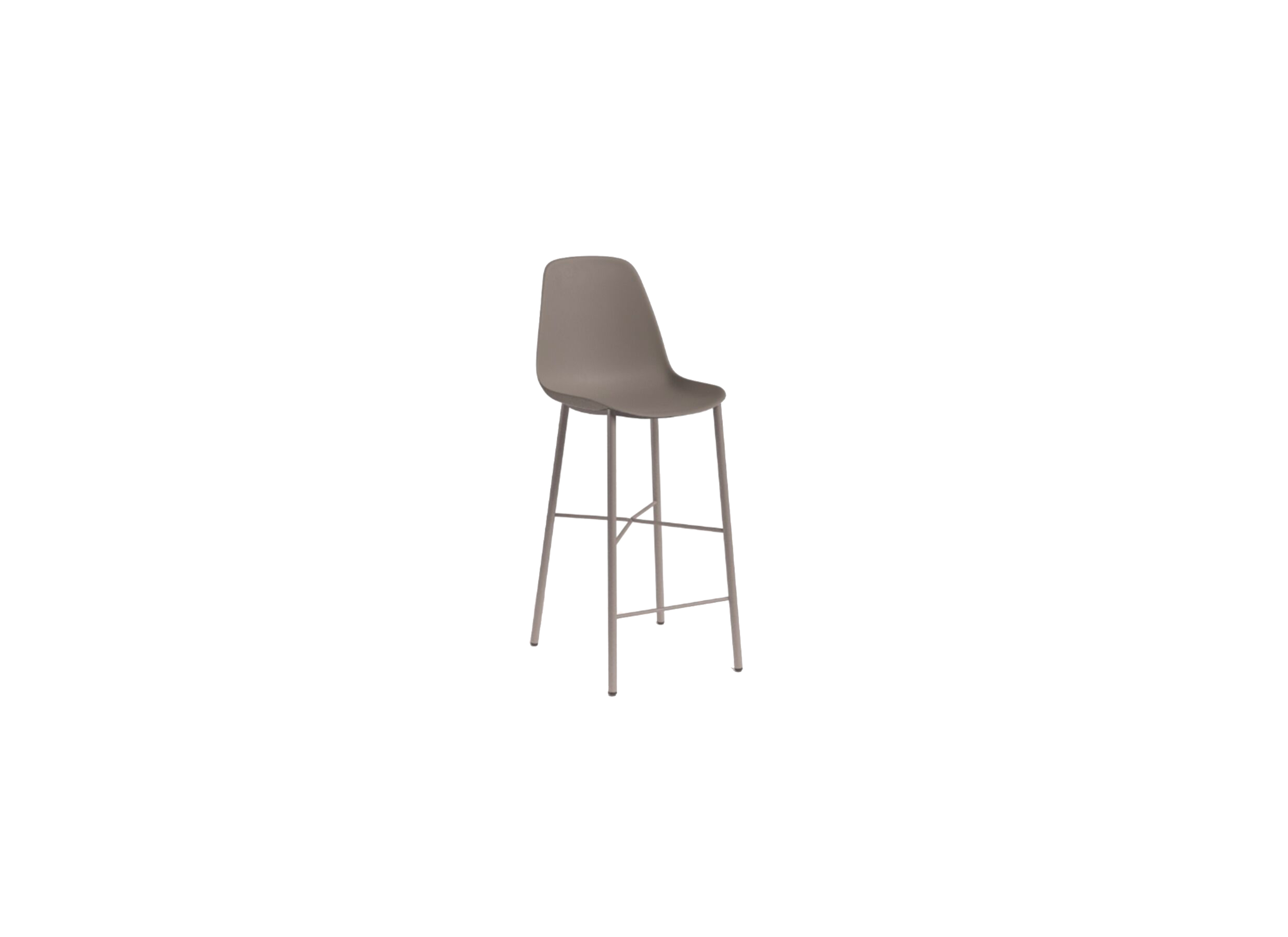 Barstoel Cloe ZH65cm - kunststof - taupe/lichtgrijs