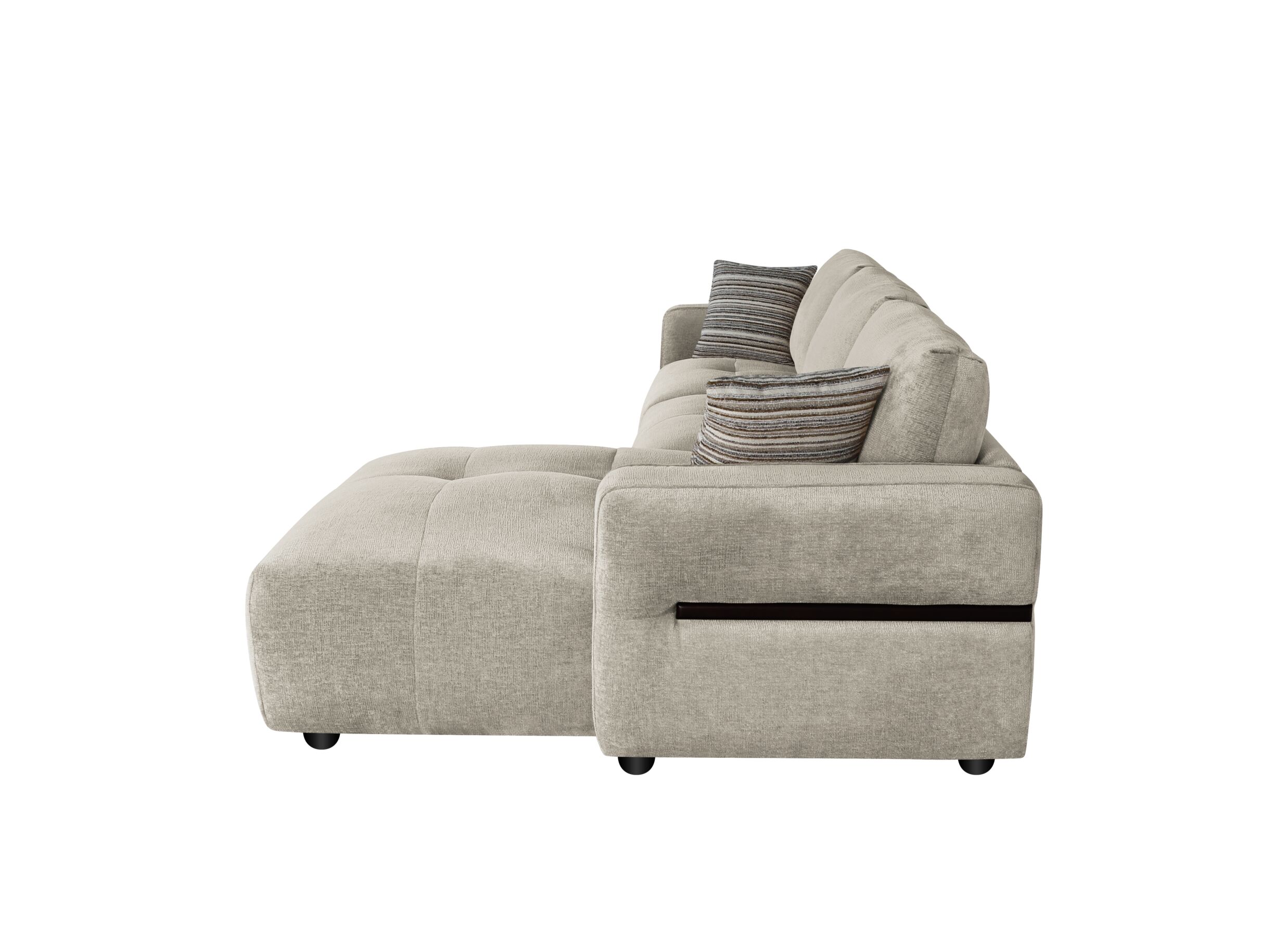 Aperçu - Canapé d'angle Cantillo 297x157cm - chenille - beige