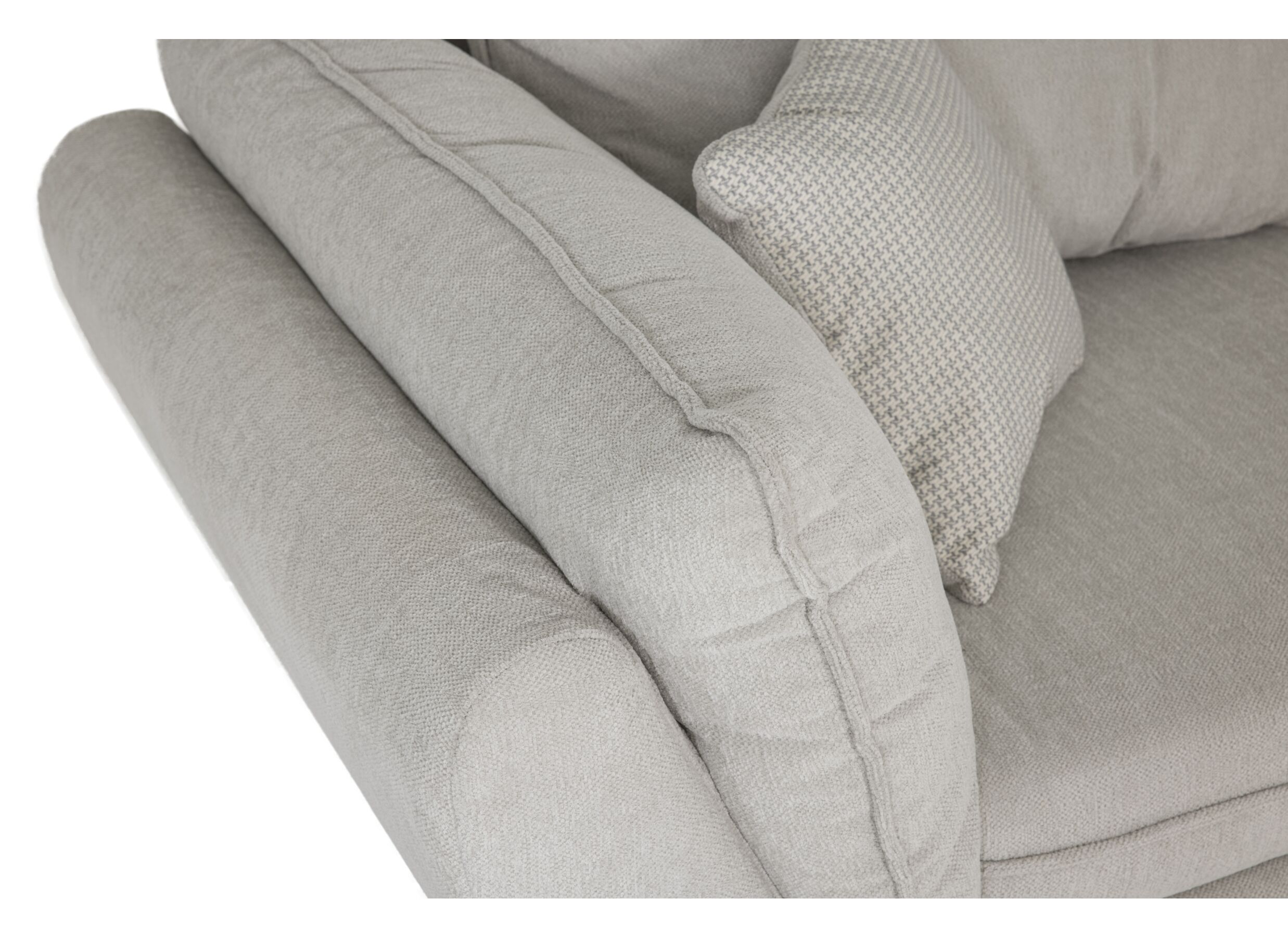 Canapé d'angle Jerez 303x205cm - tissu - greige avec fonction de lit et rangement