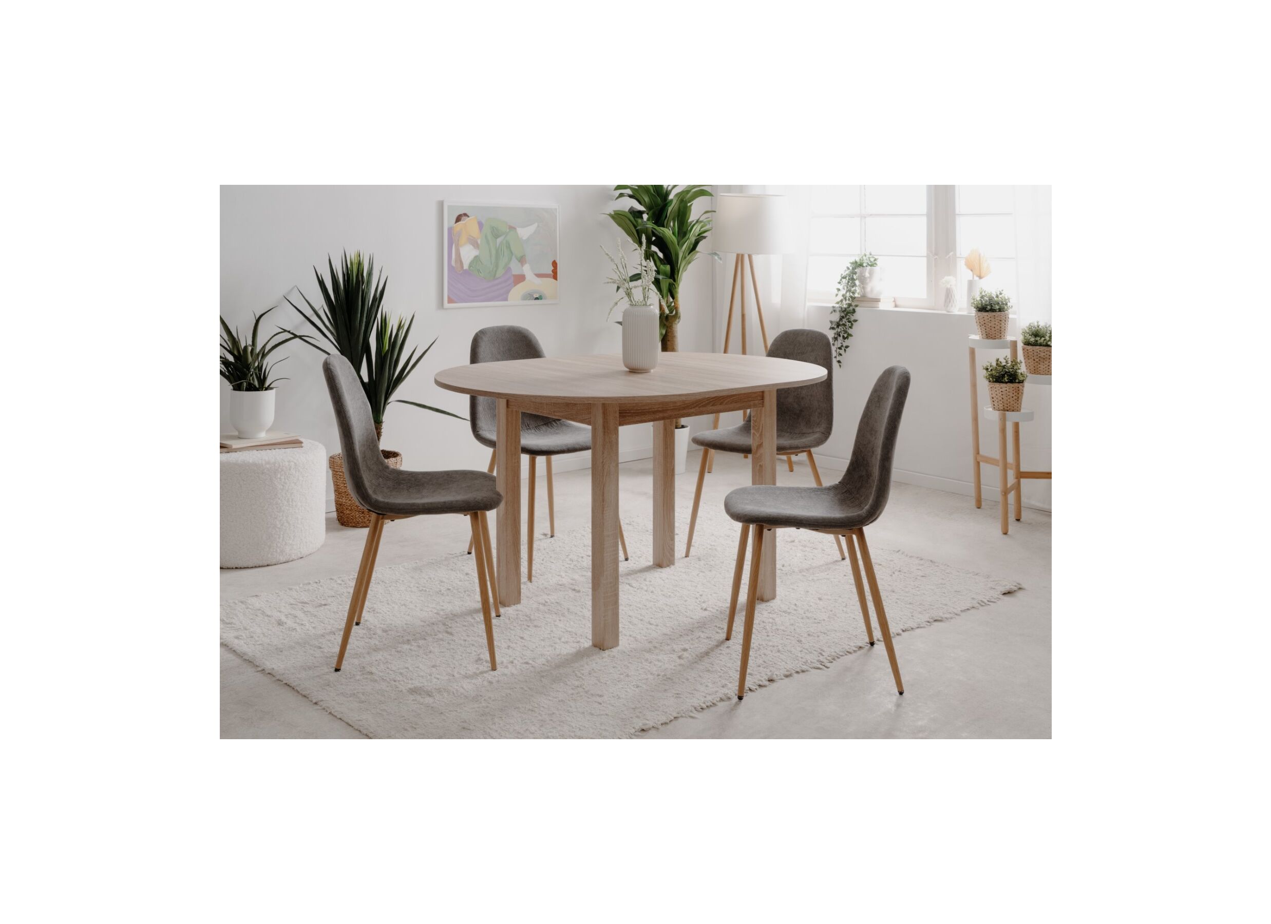 Ronde tafel Coburg 100/140x100cm - melamine - sonoma