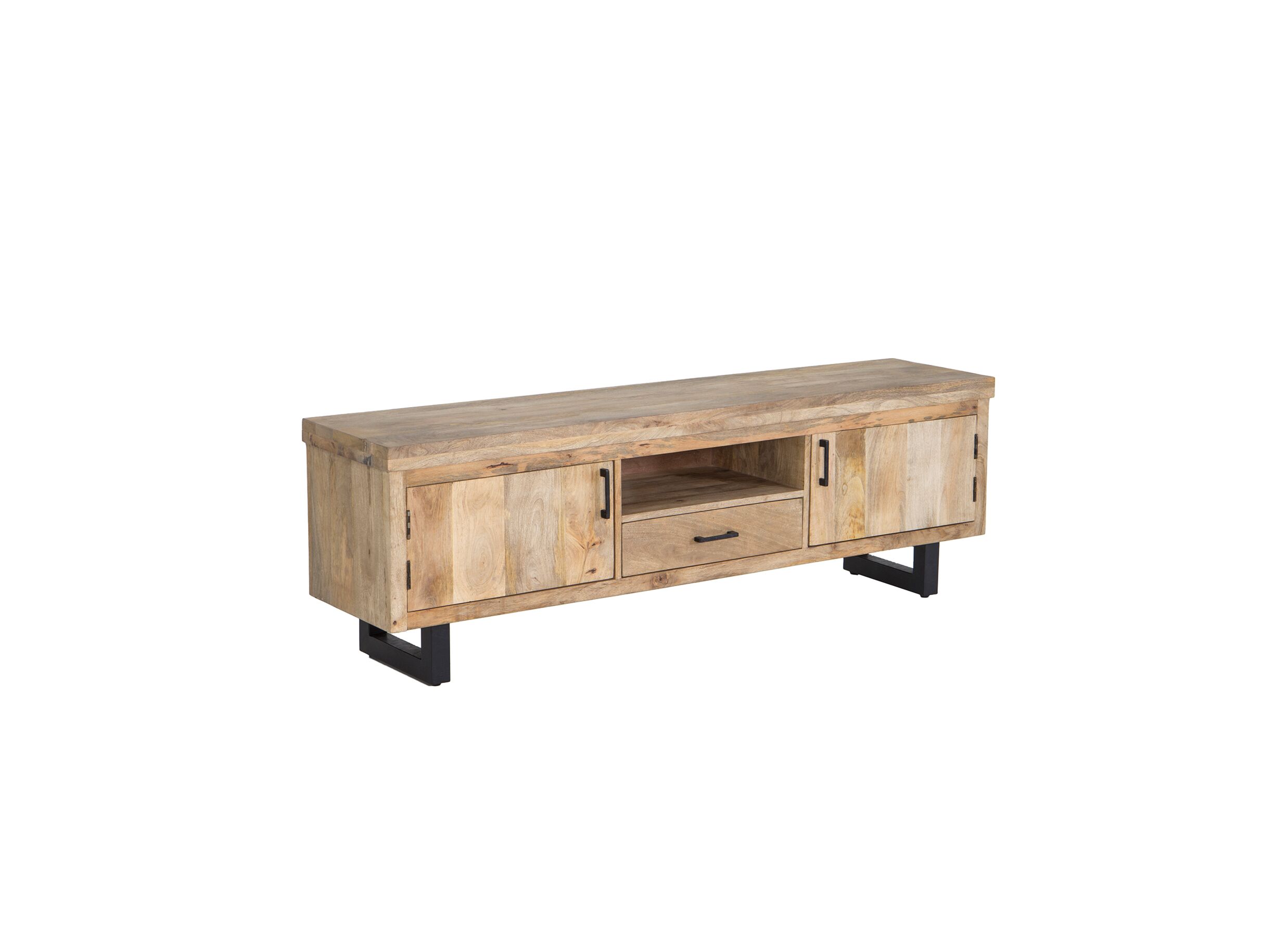 Tv-meubel Boqueria 180x42,5cm - mango massief & metaal - naturel