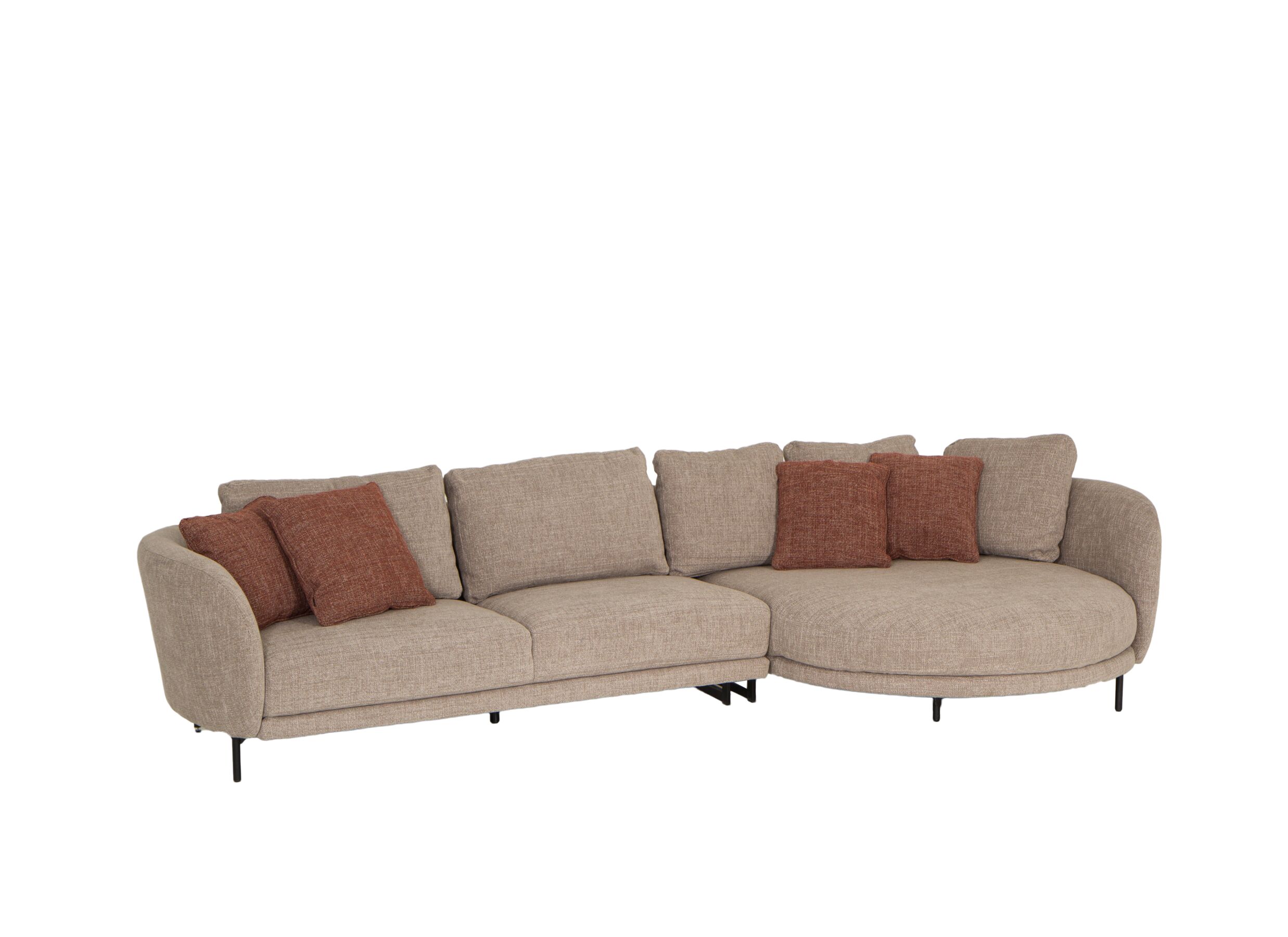 Hoeksalon Carre 311x154cm - stof - zand