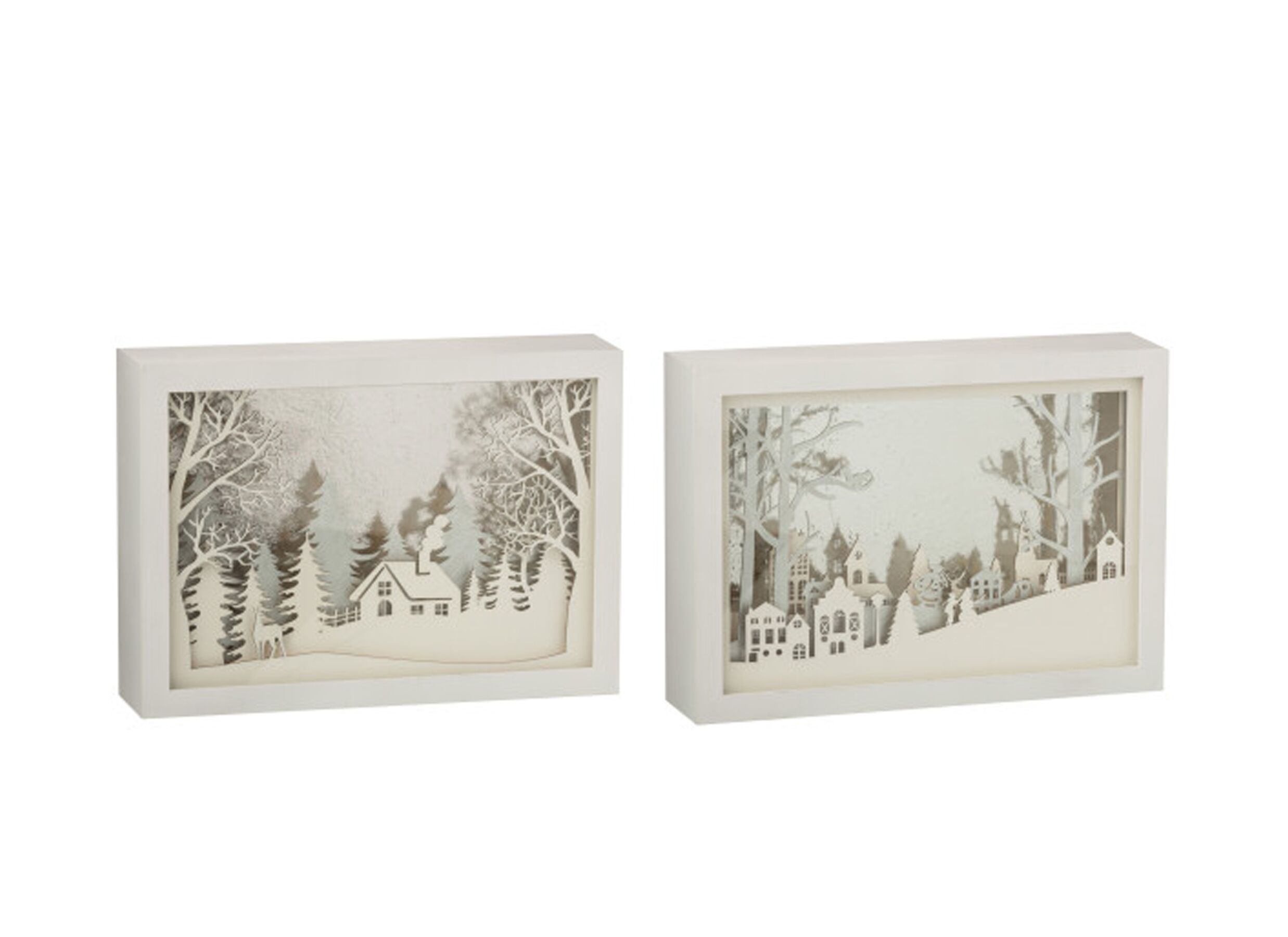 Plus Important - Décoration de Noël 60x21,5x7cm - PVC & verre - blanc & argent