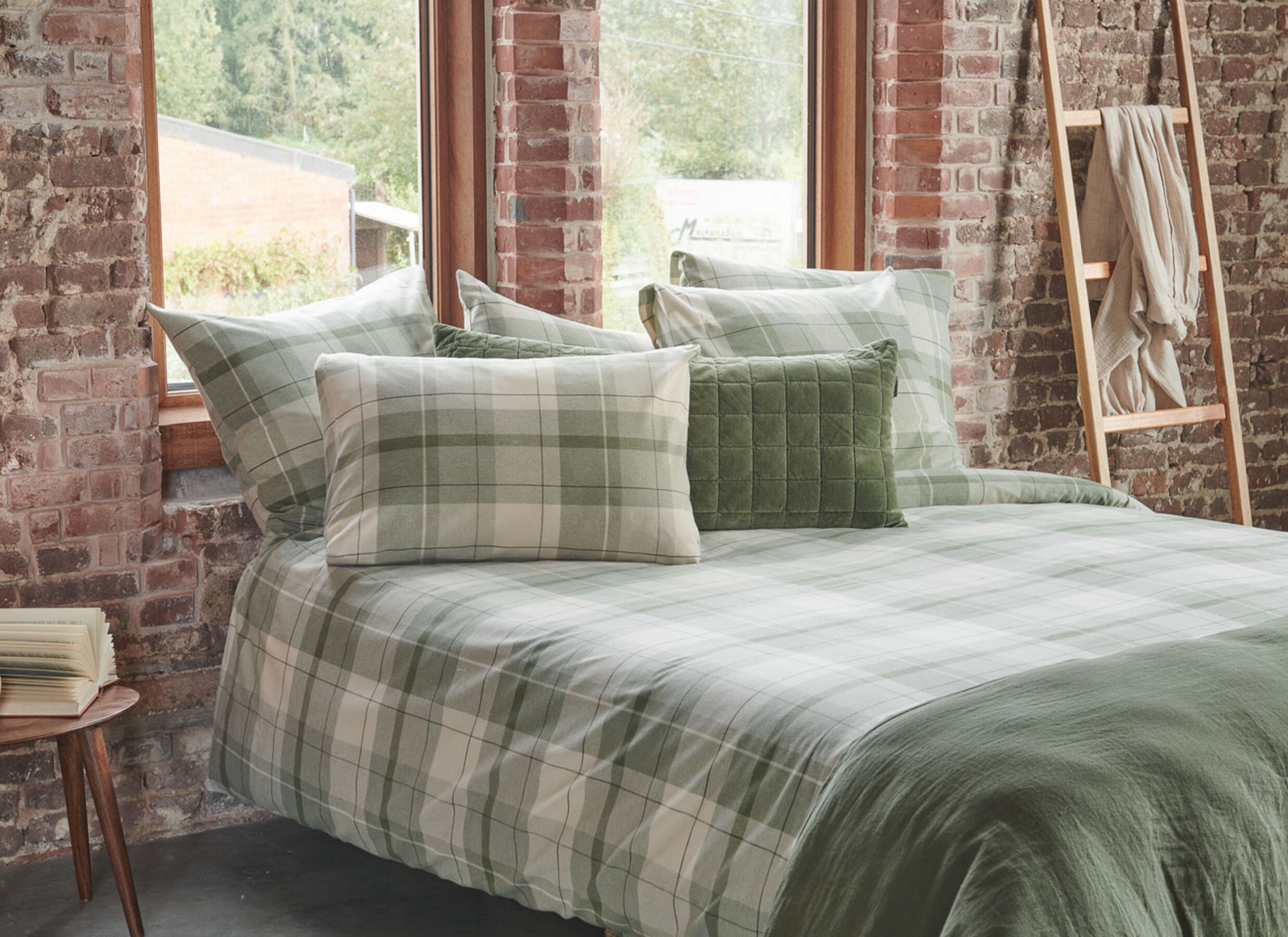 Dekbedovertrek Rolf 240x200/220cm - flanel - groen - Dekbedovertrek Rolf 240x200/220cm - flanel - groen