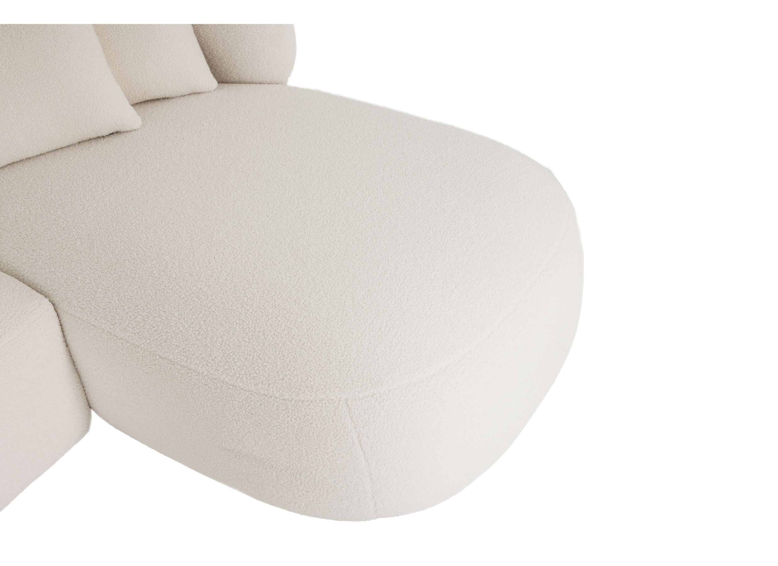 Detailfoto - Hoeksalon Rumi bouclé wit