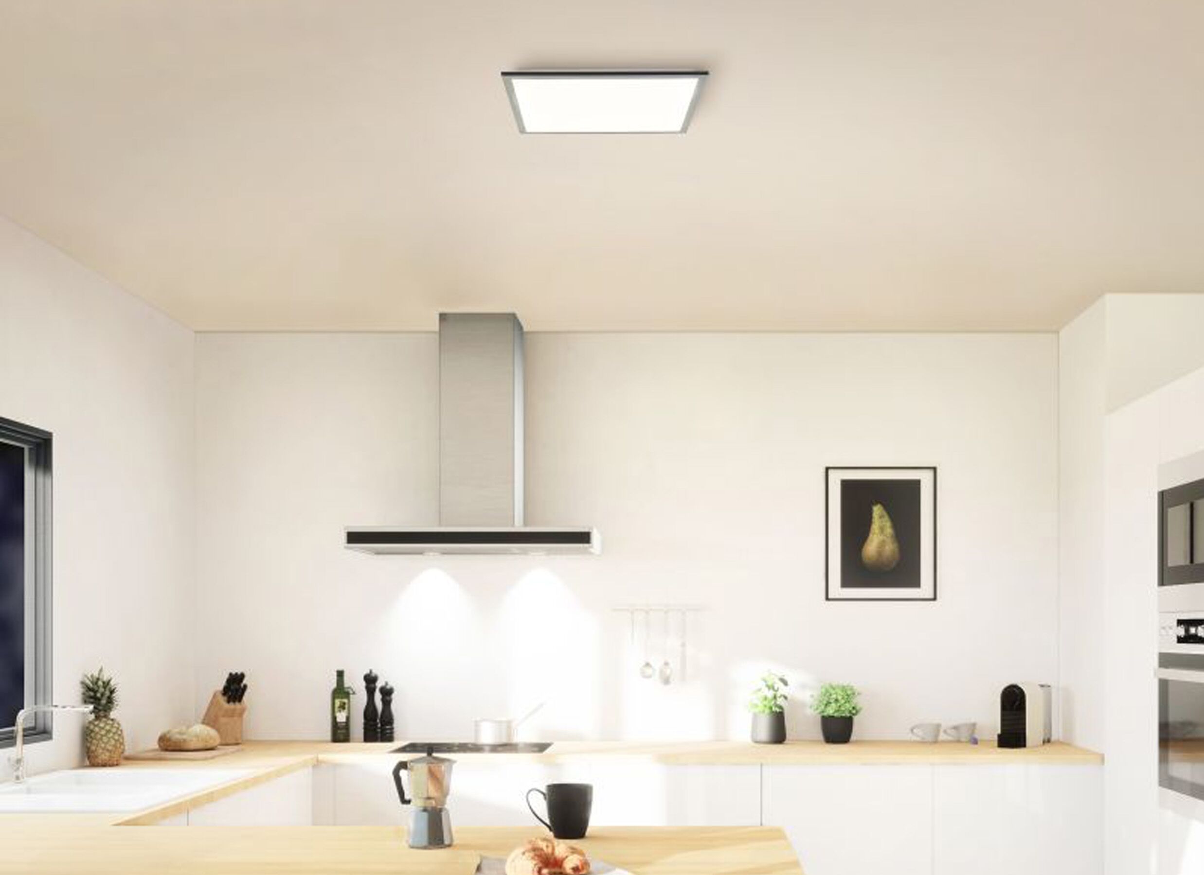 Sfeerfoto - Plafondlamp Briston 45x45x5cm - kunststof & metaal - zwart