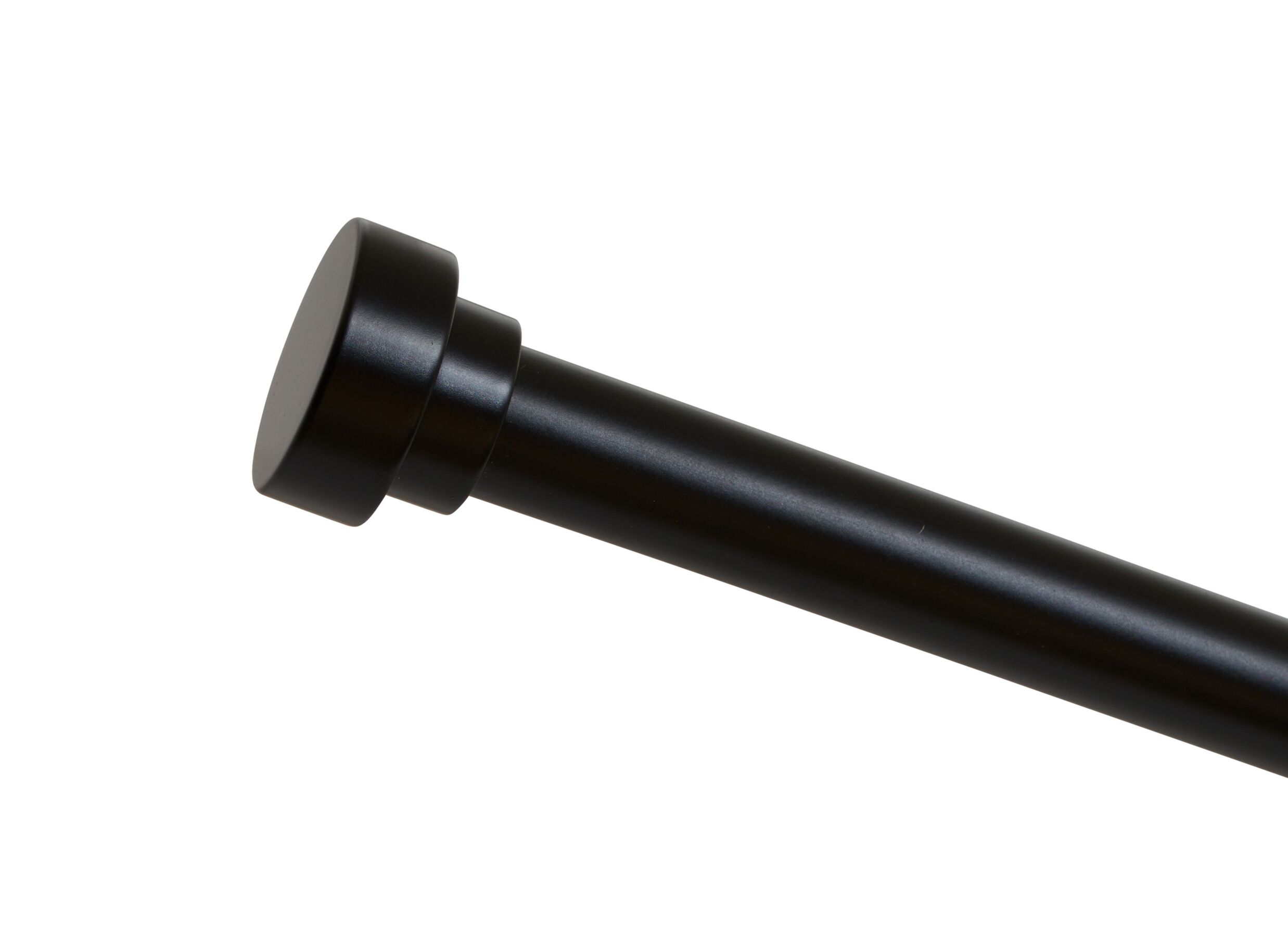 Detailfoto - Gordijnroede 120-210cm - staal - wit & zwart