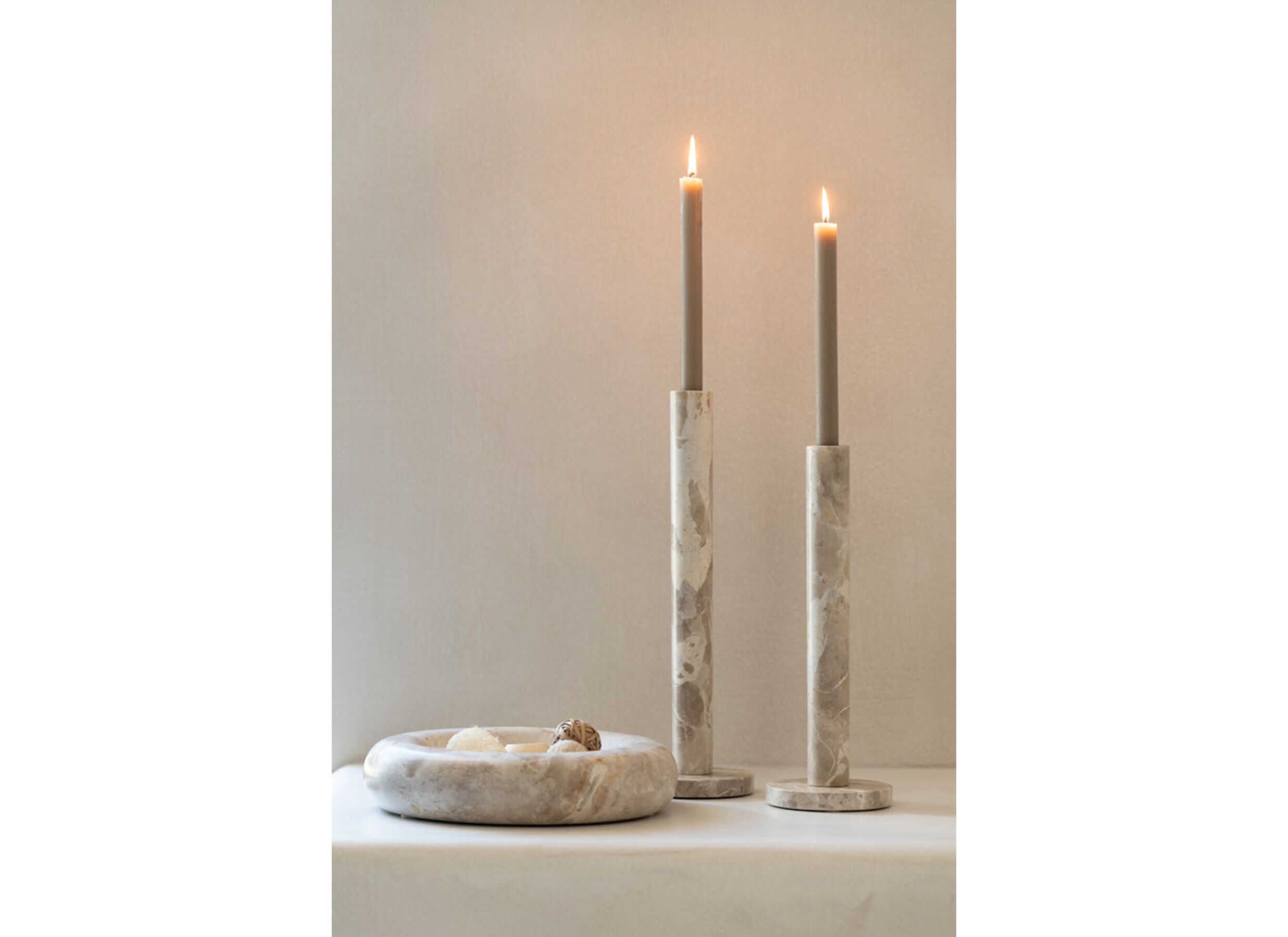 Sfeerfoto - Schaal Ø25cm - marmer - beige
