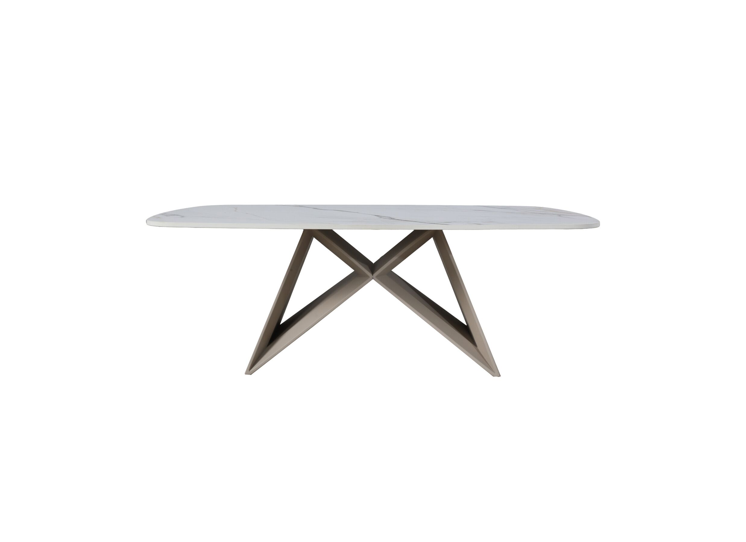 Aperçu - Table basse Moly 110x70cm - céramique - blanc & doré