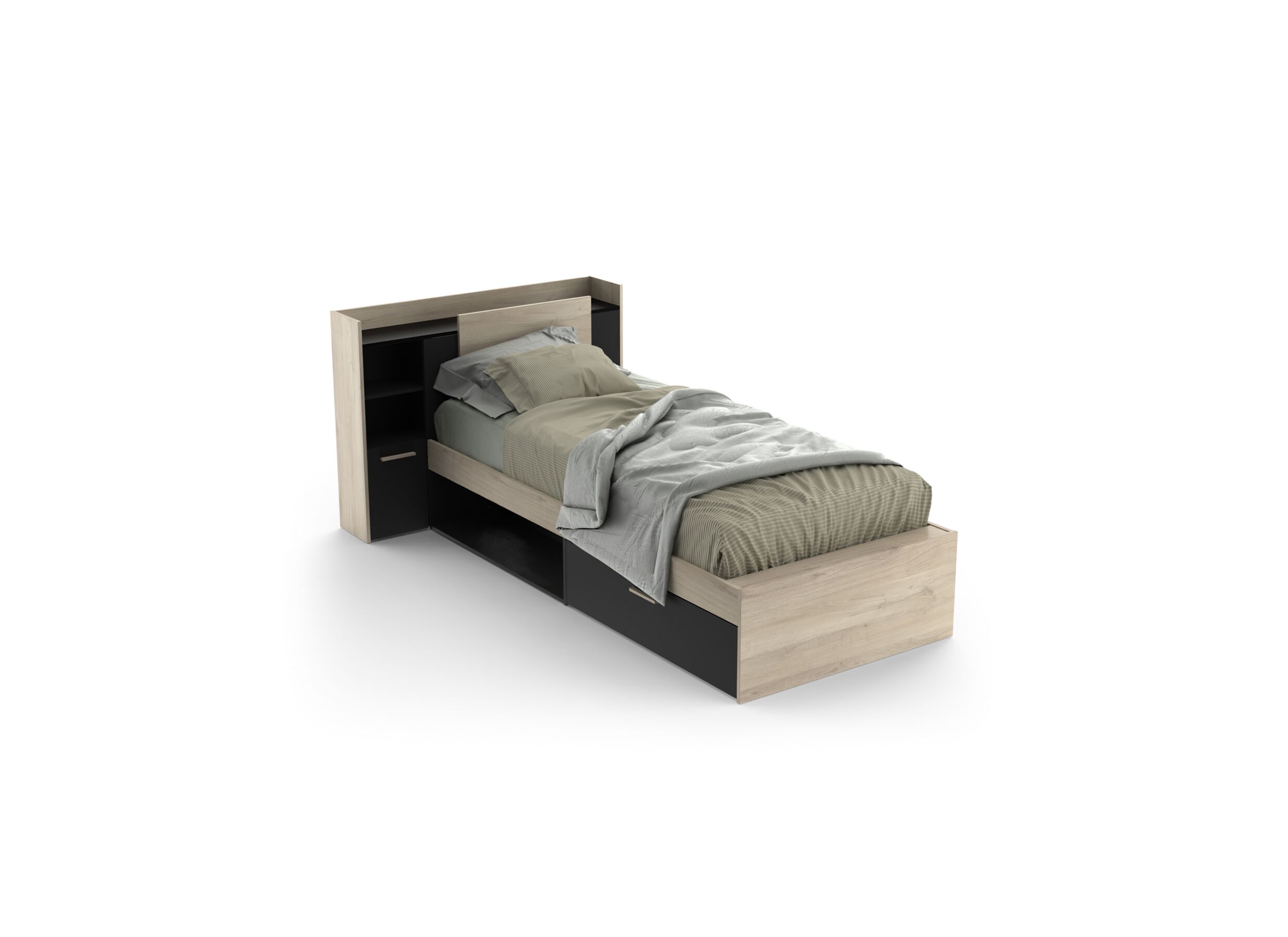 Lit Life 90x190/200cm avec rangement - Lit Life 90x190/200cm avec rangement