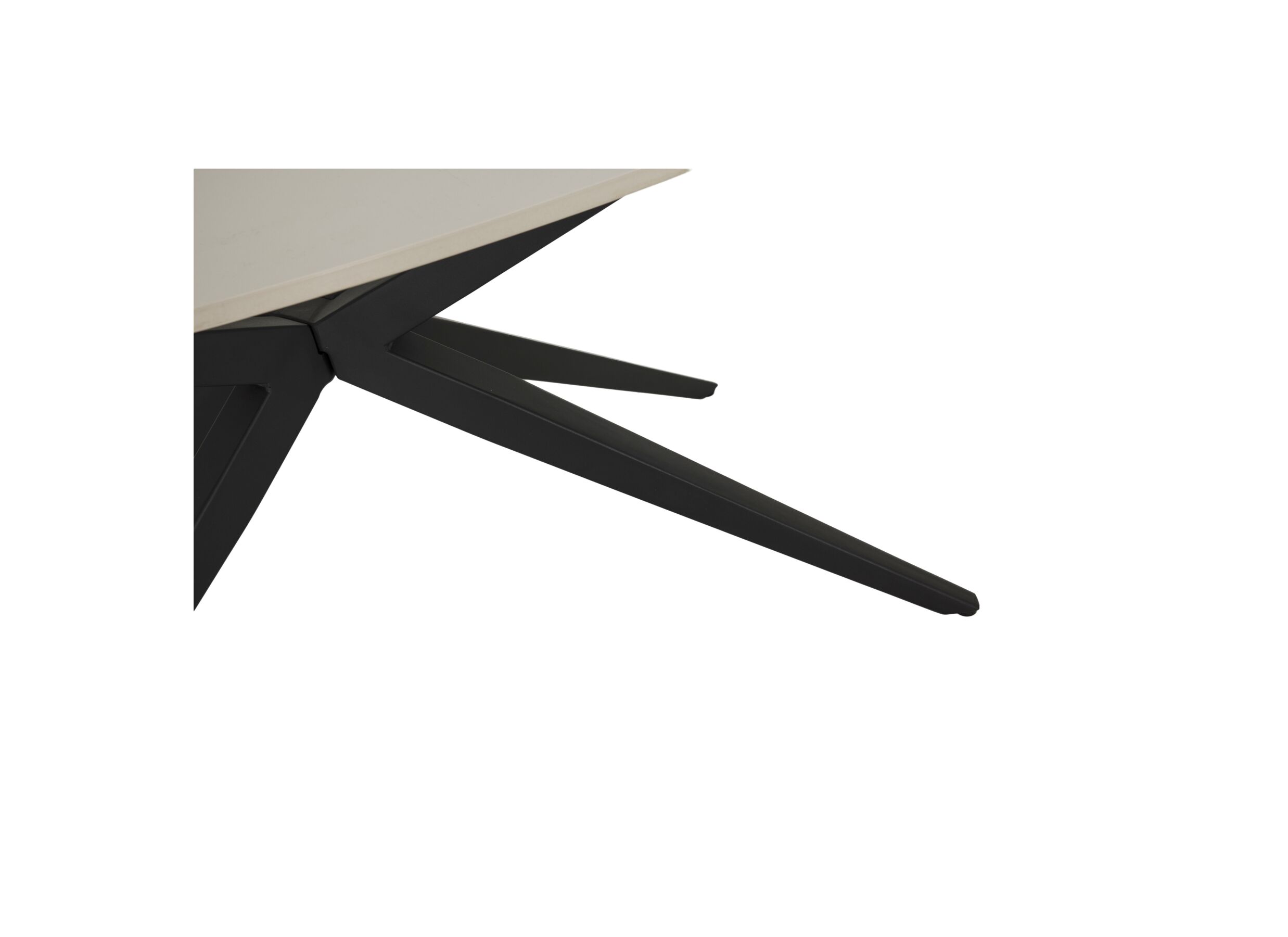Detail - Table basse 65x130cm - céramique & métal - blanc