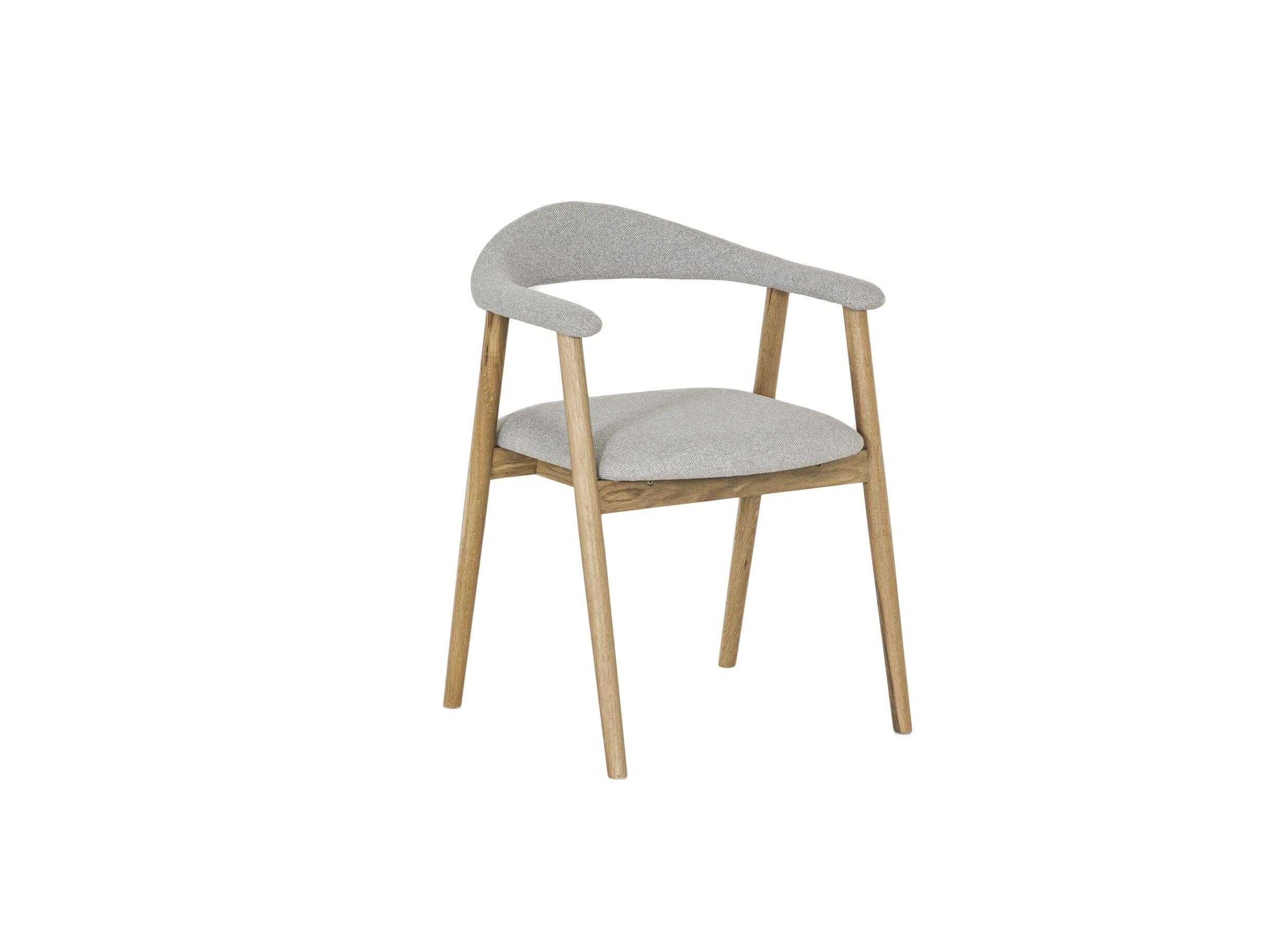 Plus Important - Chaise Herbie 56x55x73cm - chêne massif & tissu - beige