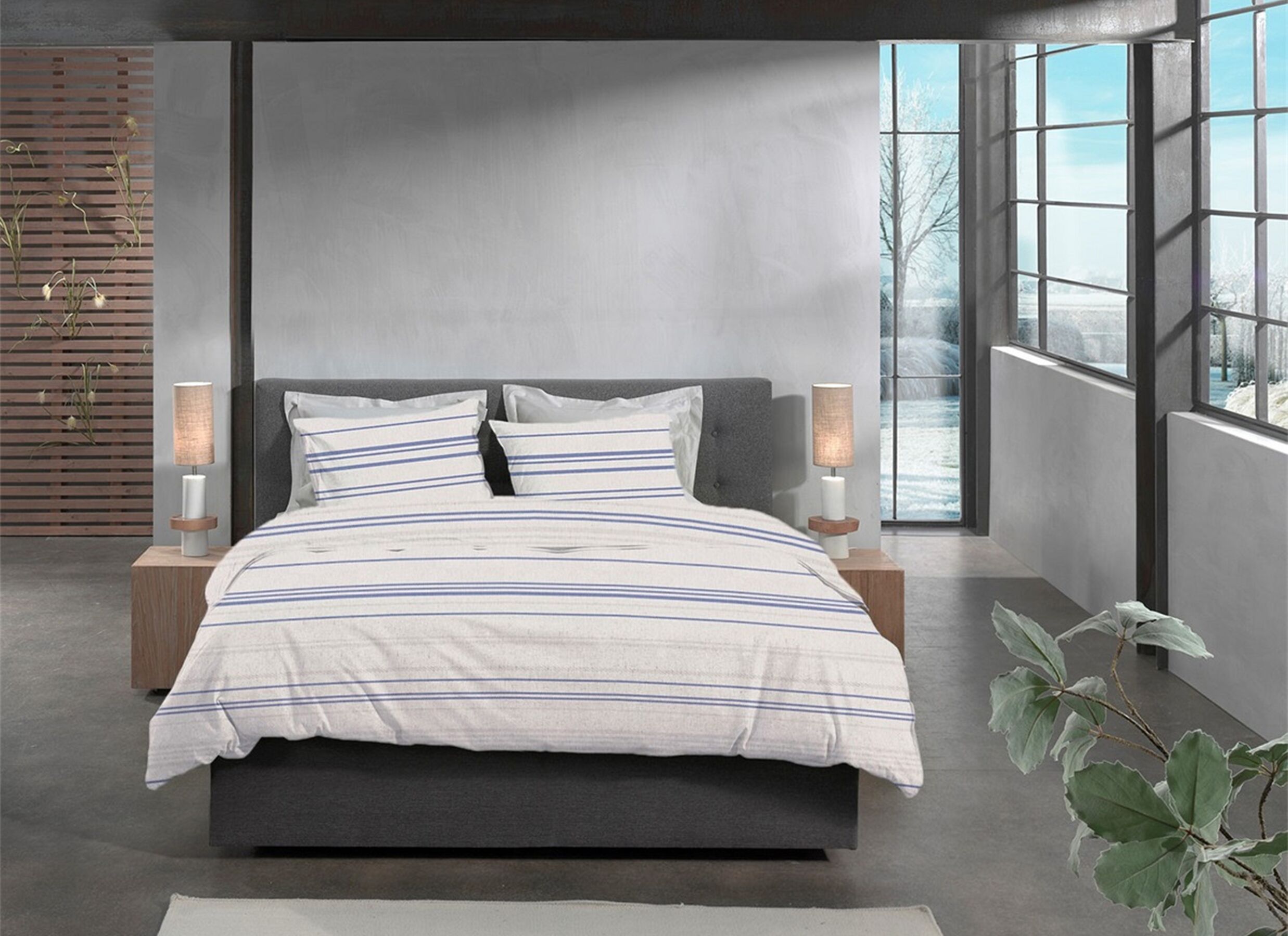 Foto ambiance - Housse de couette Mattia 240x220cm - flanelle - gris