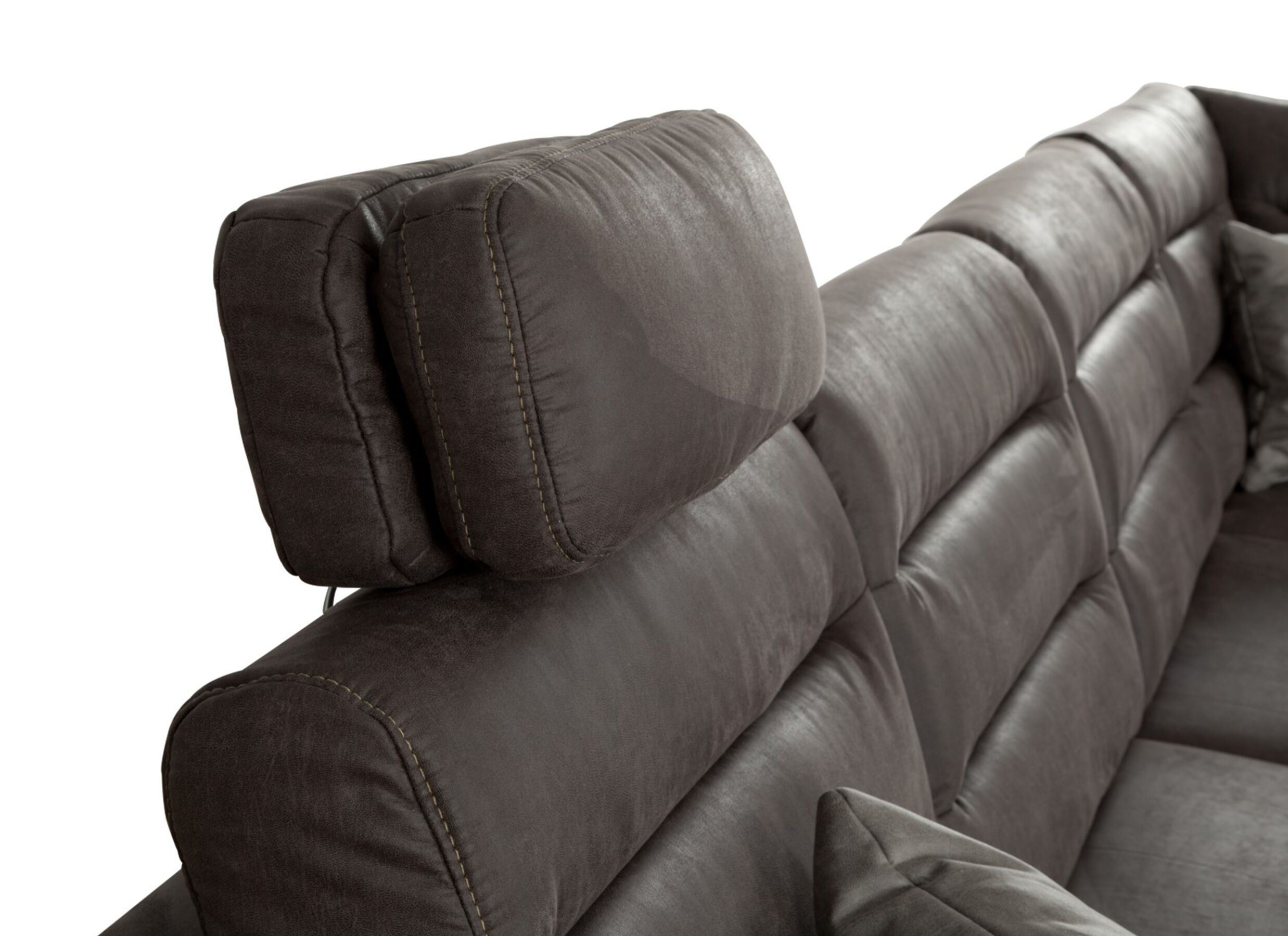 Detailfoto - Hoeksalon Foreno 350x268cm - stof - grijs met relax