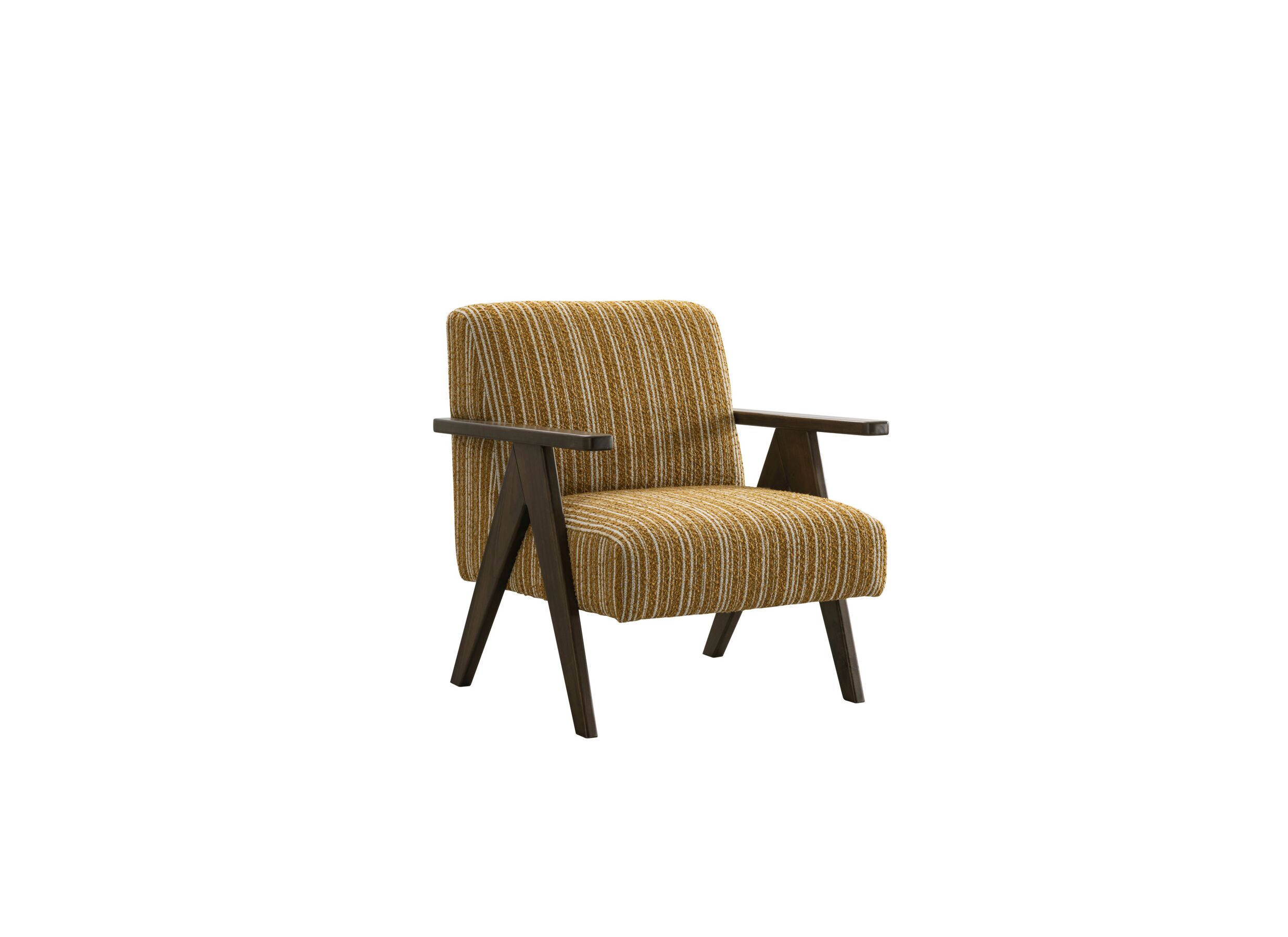 Plus Important - Fauteuil Malone 75x79x82cm - fibre polyester - ocre/blanc