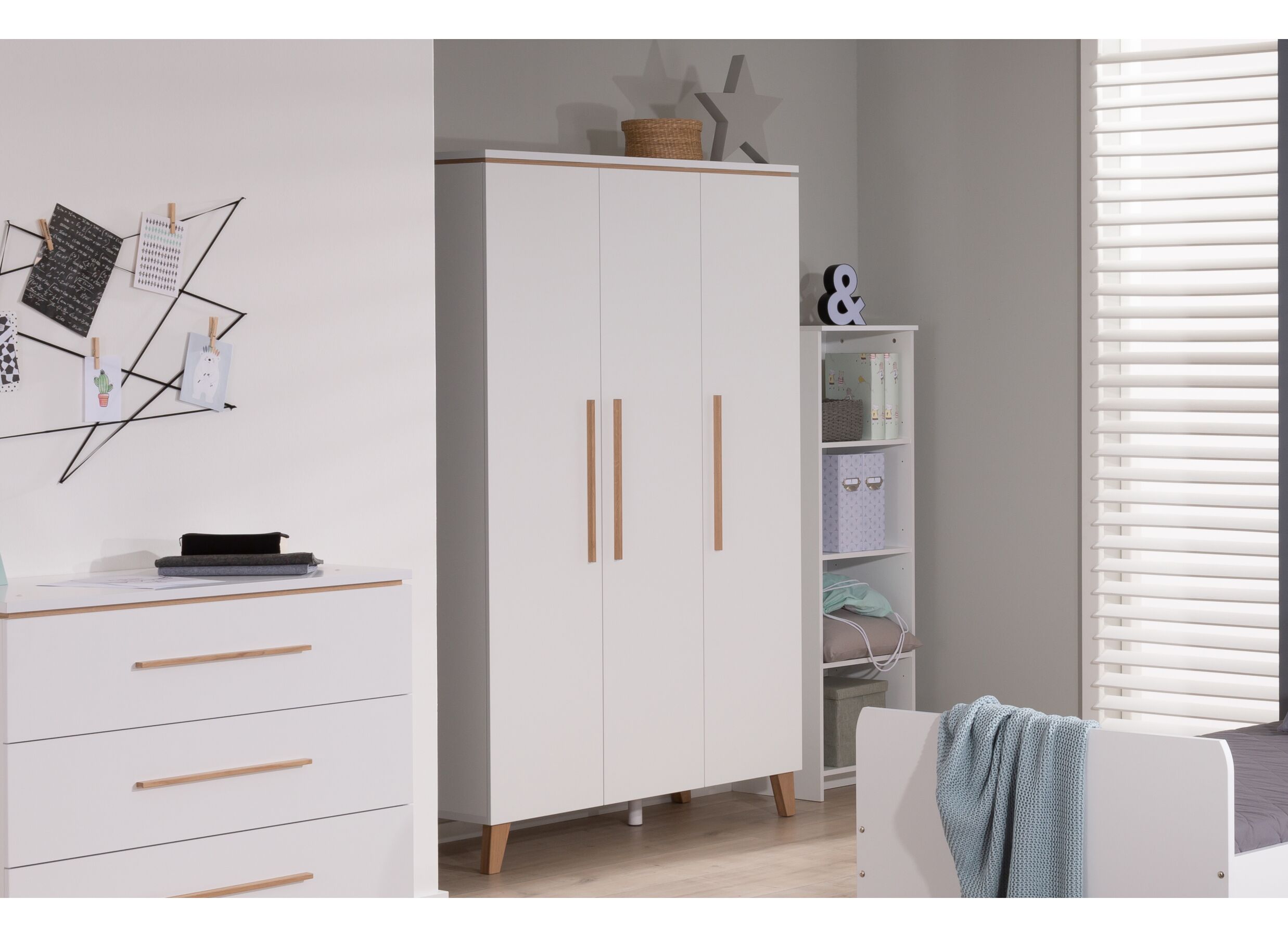 Garde-robe Vito Mira 131cm - Garde-robe Vito Mira 131cm - mélamine - blanc/chêne