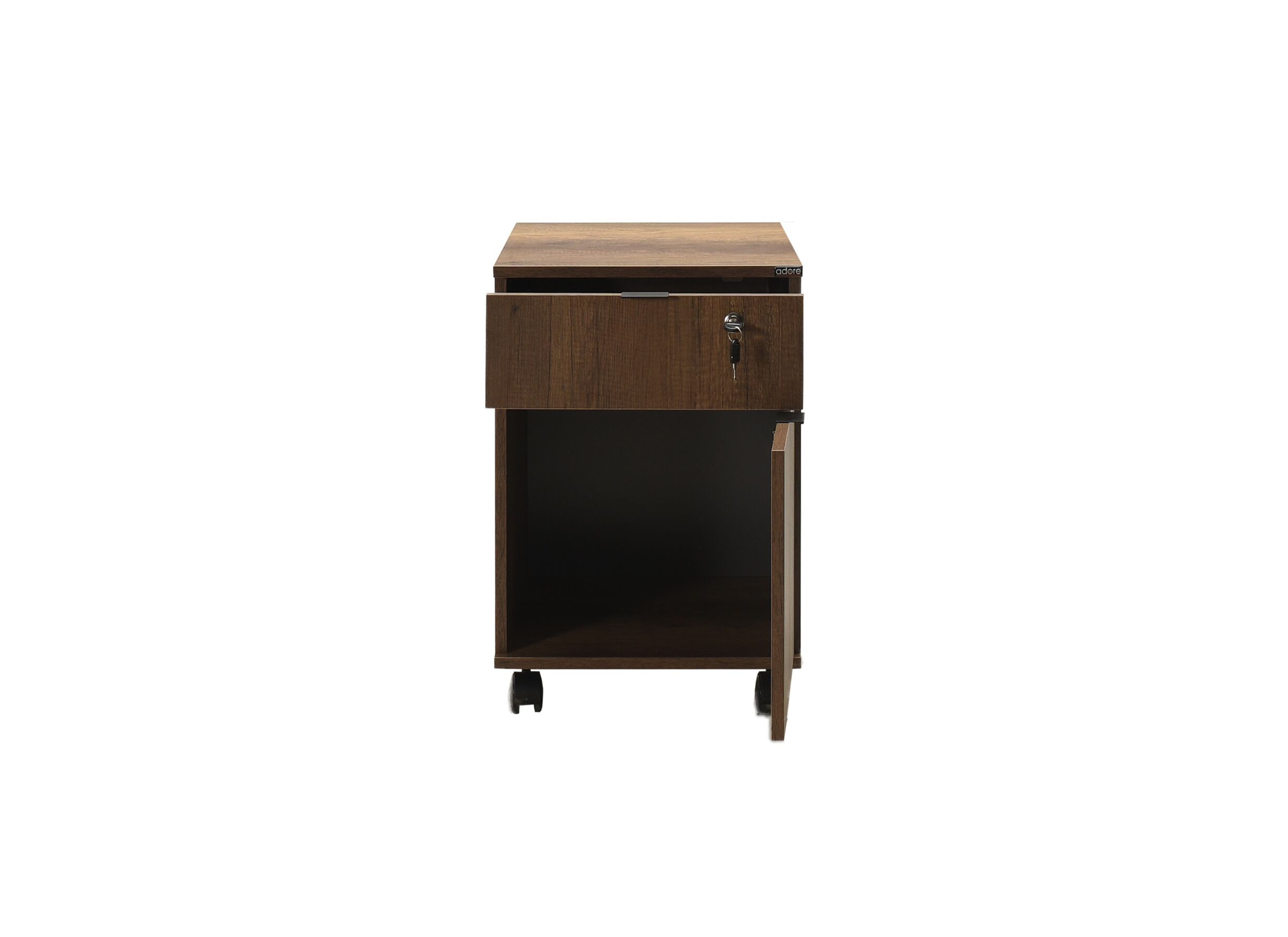 Ladeblok Meradi met slot 41x41x61cm - melamine - oslo walnut