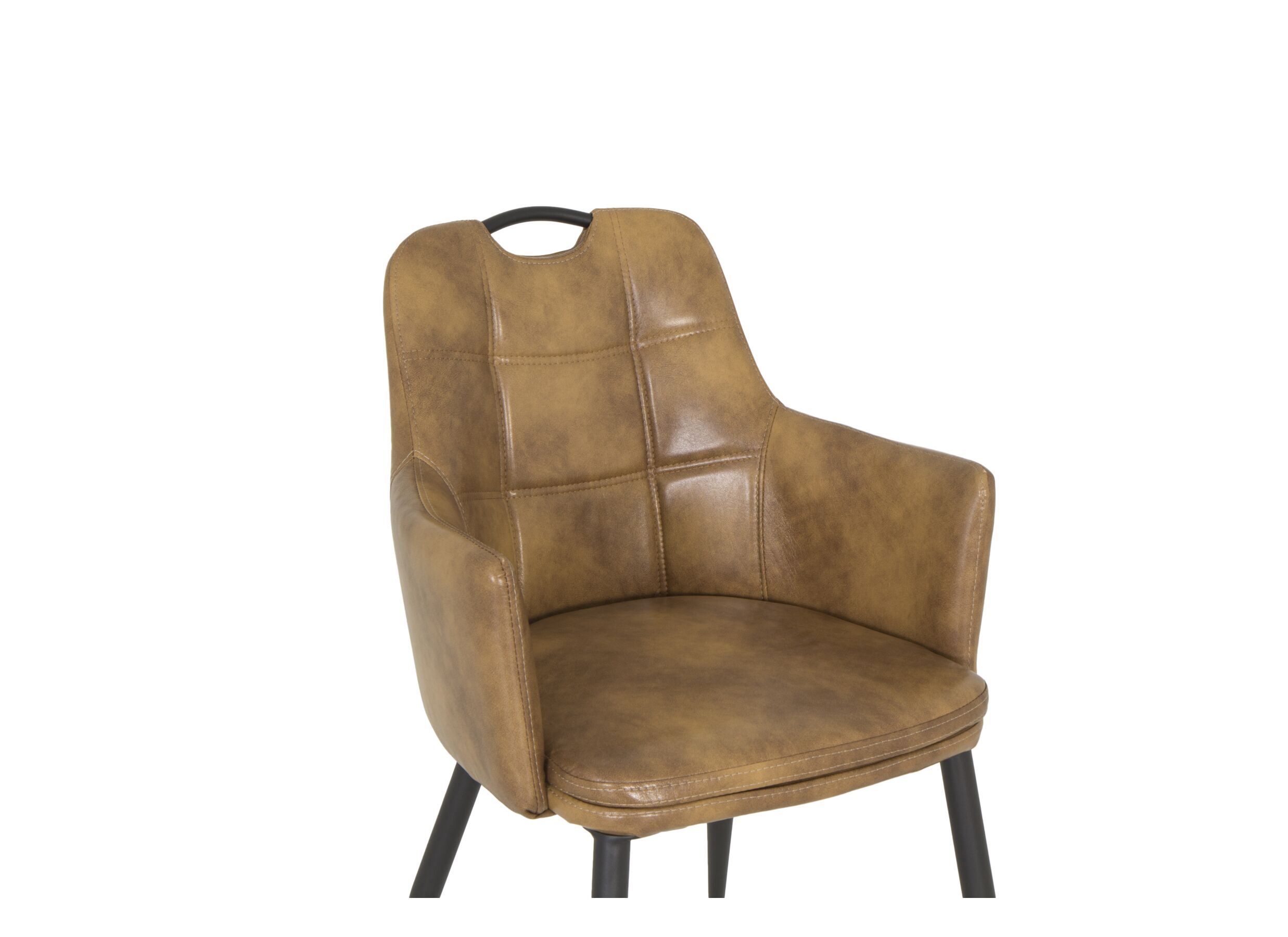 Chaise coque 58,5x53x87,5cm - similicuir - cognac