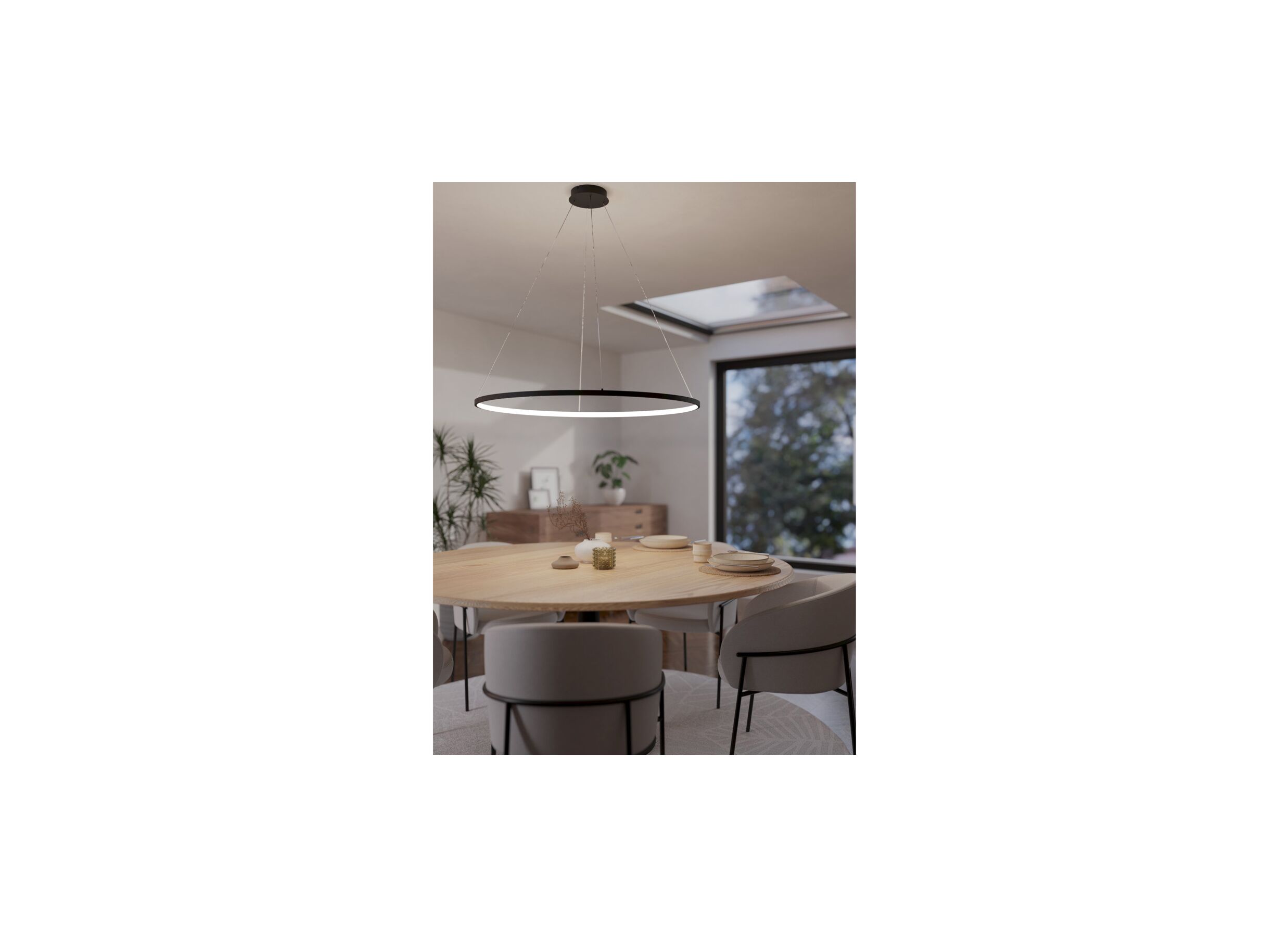 Sfeerfoto - Hanglamp Parruta Ø99cm 40W LED metaal zwart