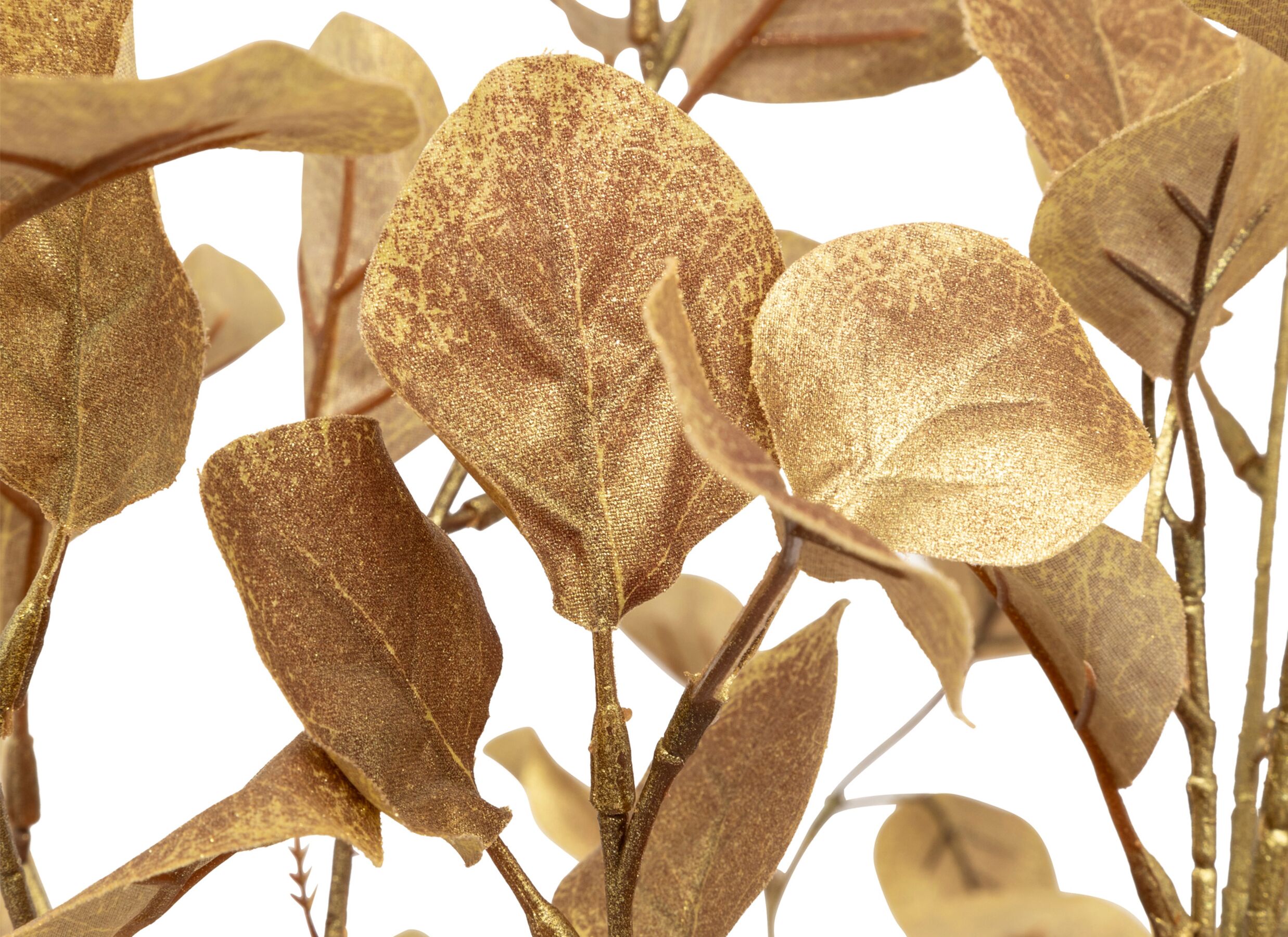 Detail - Décoration de Noël Plante artificielle Eucalyptus en pot H120cm - plastique & ciment - doré