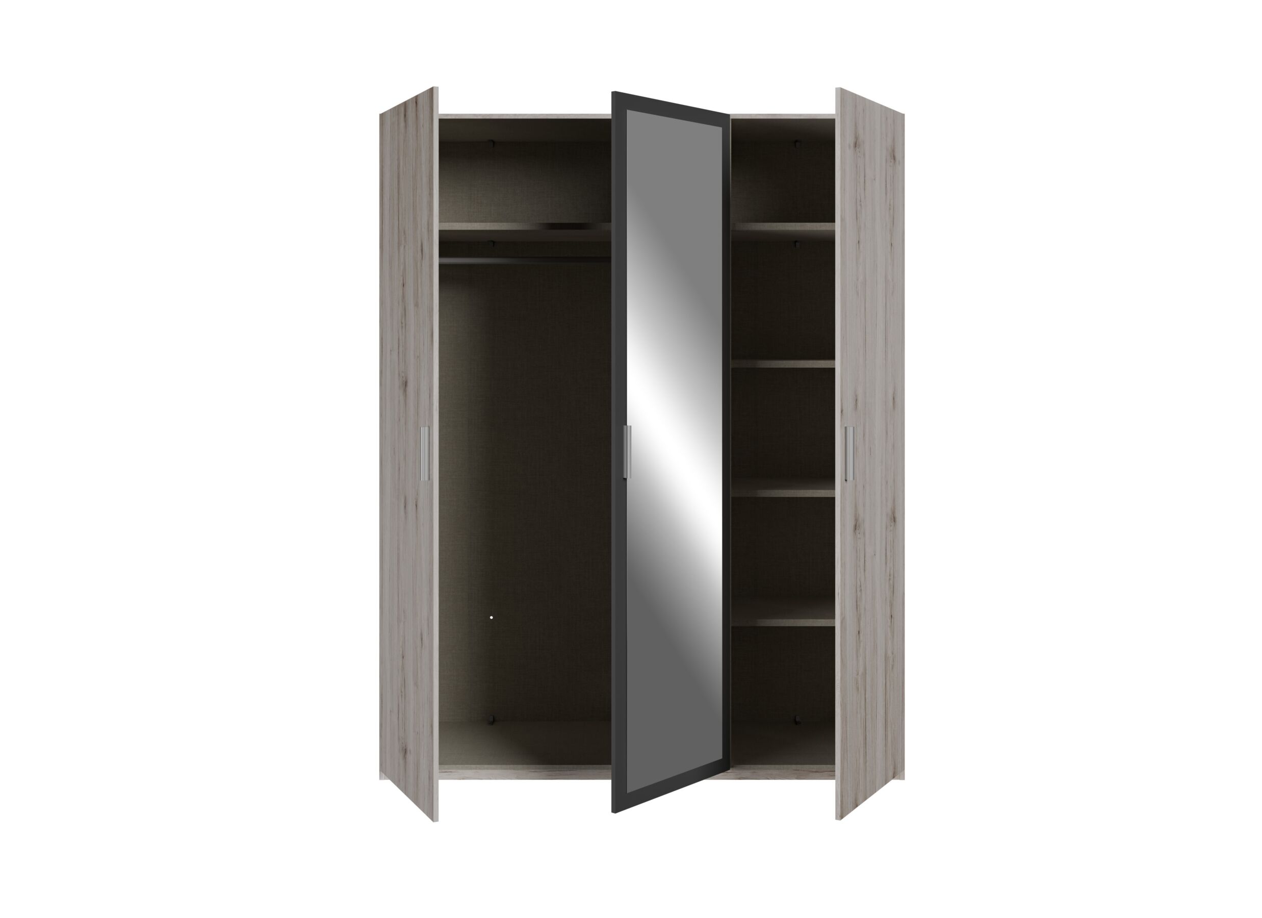 Indeling - Kleerkast Adria 166cm - decor - zandeik/wolframgrijs