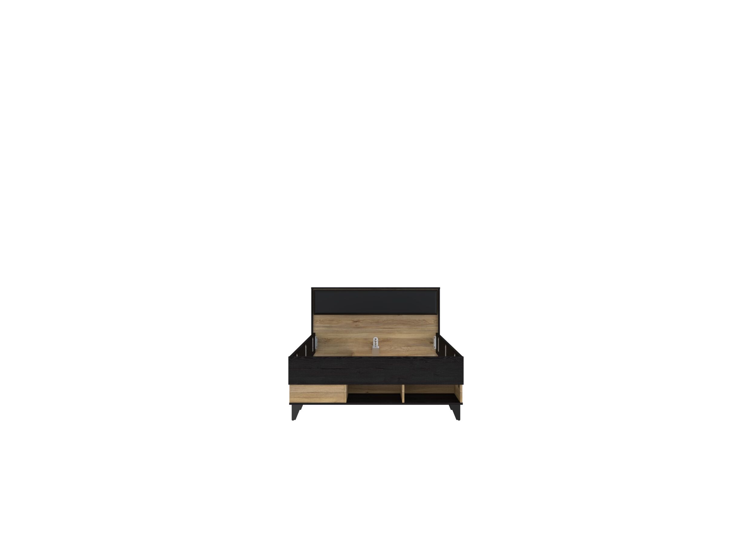 Bed Lya 120x200cm met opbergruimte - meubelplaat - cabezone oak/mauvella