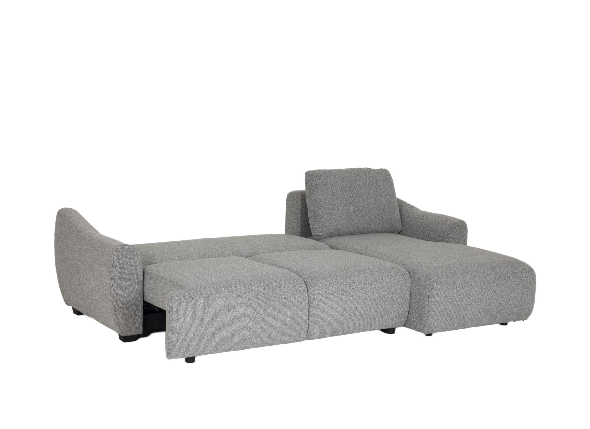 Overzichtsfoto - Hoeksalon Appia 269x169cm - stof - grijs met bedfunctie en opbergruimte