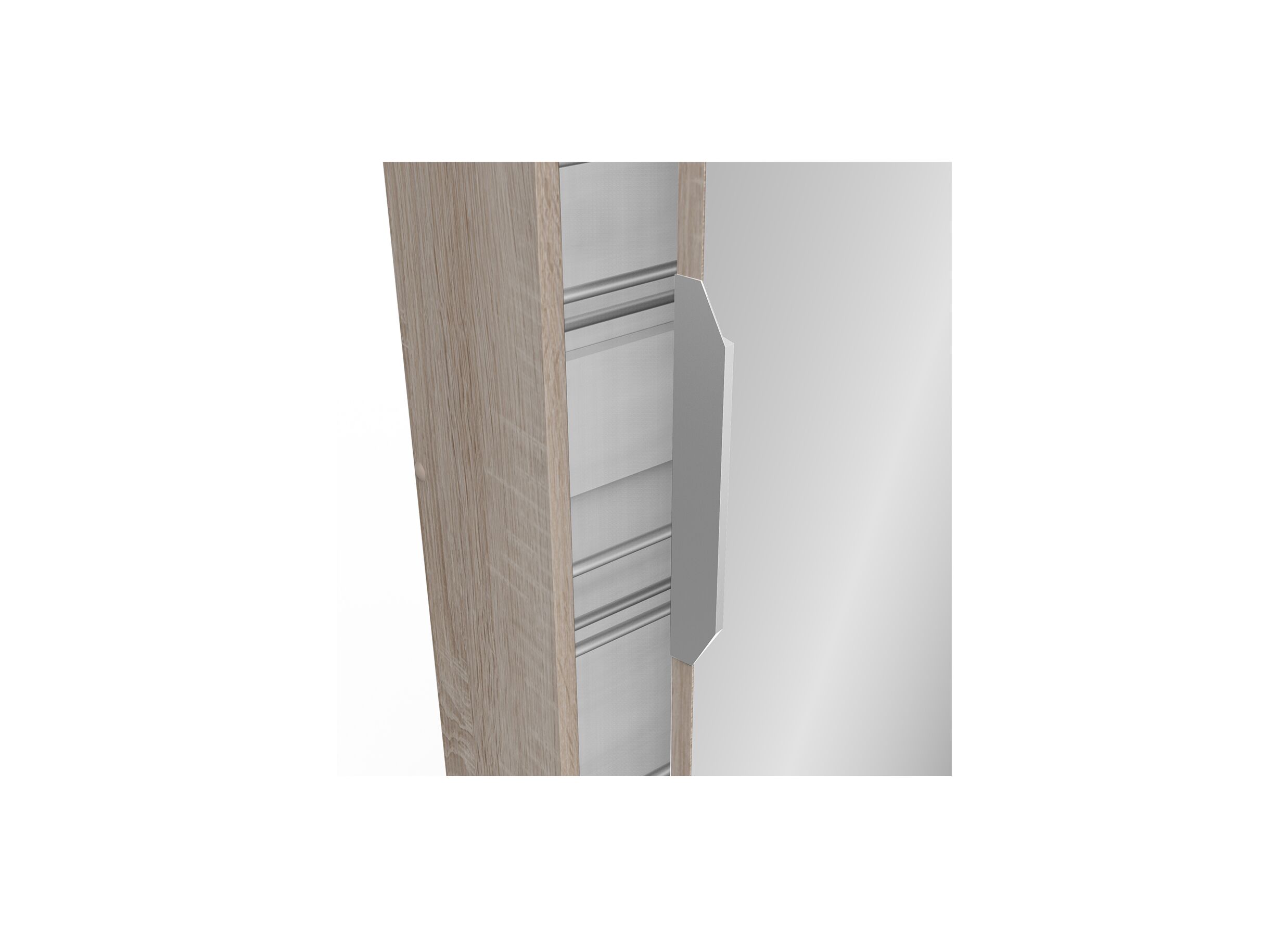 Schoenenkast Zapatero 50x20x181cm geborsteld eik