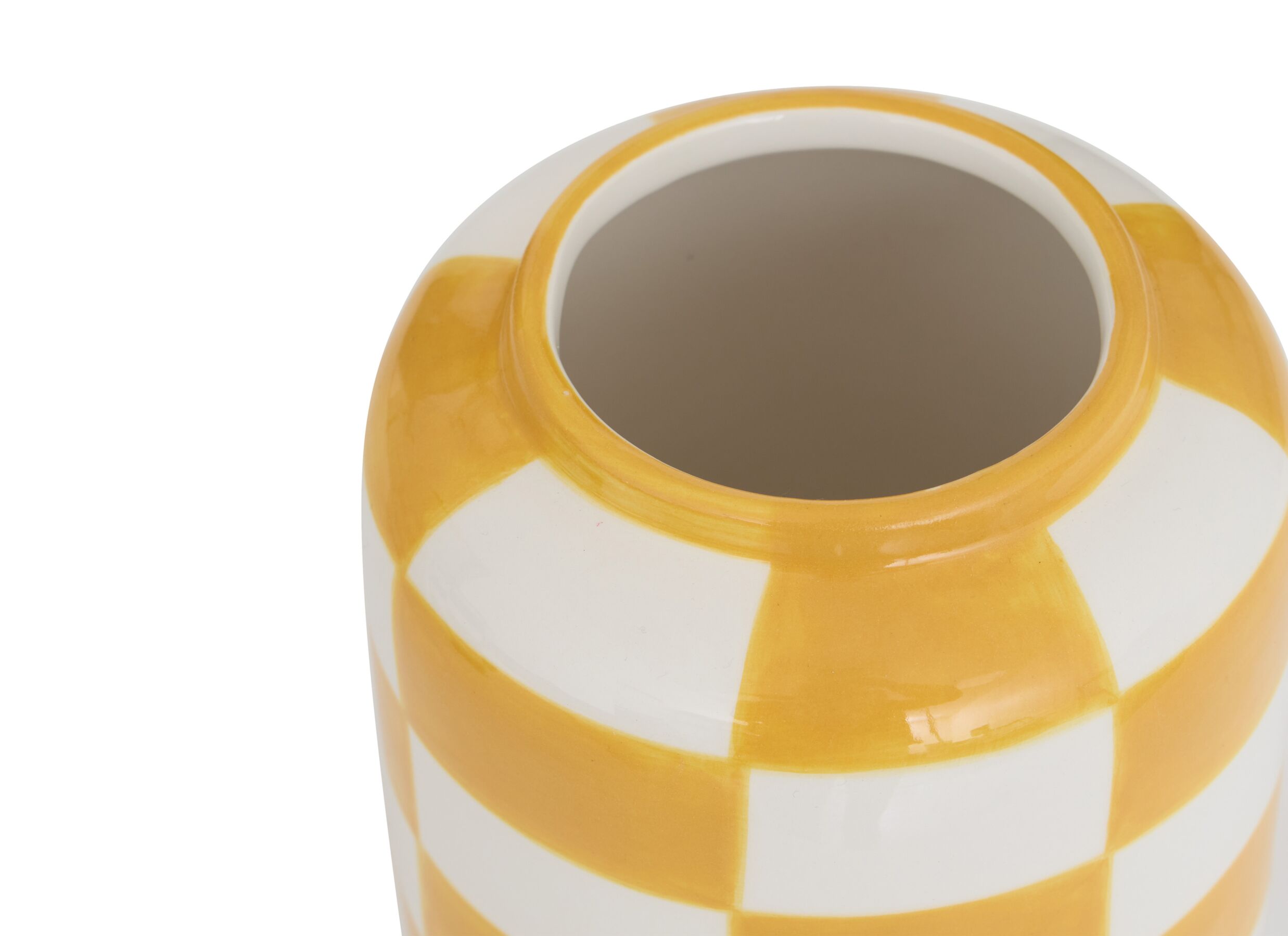 Detail - Vase Damier H14cm - dolomite - multicolore