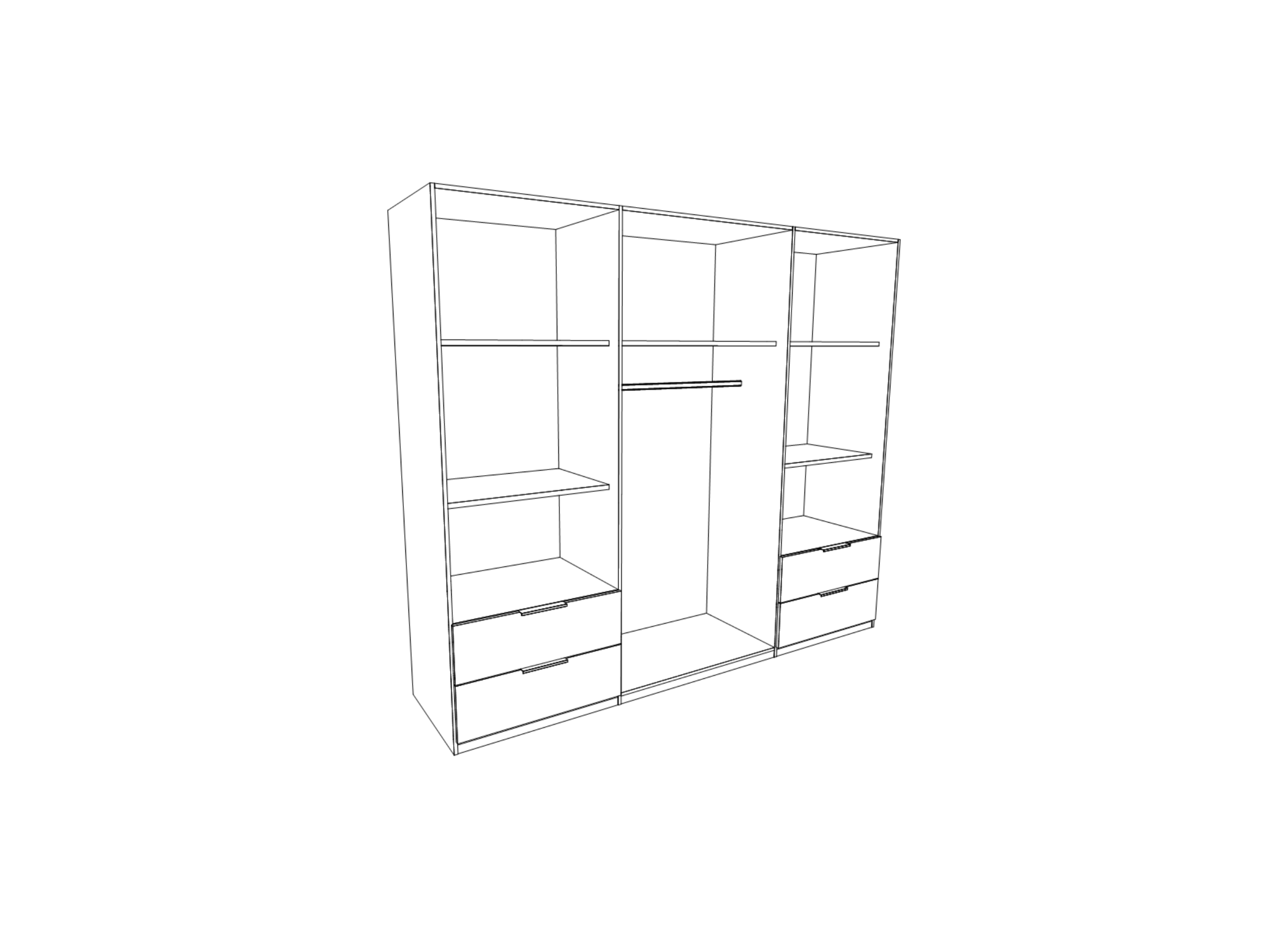 Kleerkast Mokkaro 206cm - decor- wit/sonoma eik