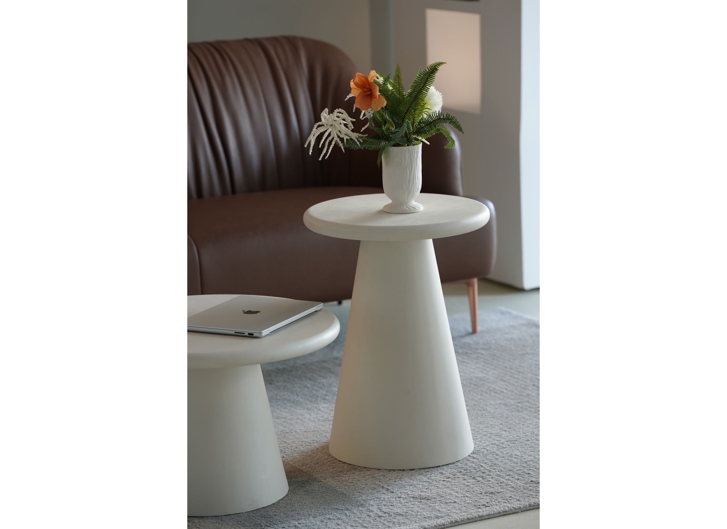 Sfeerfoto - Salontafel SL2406 Ø45cm - cementex - wit