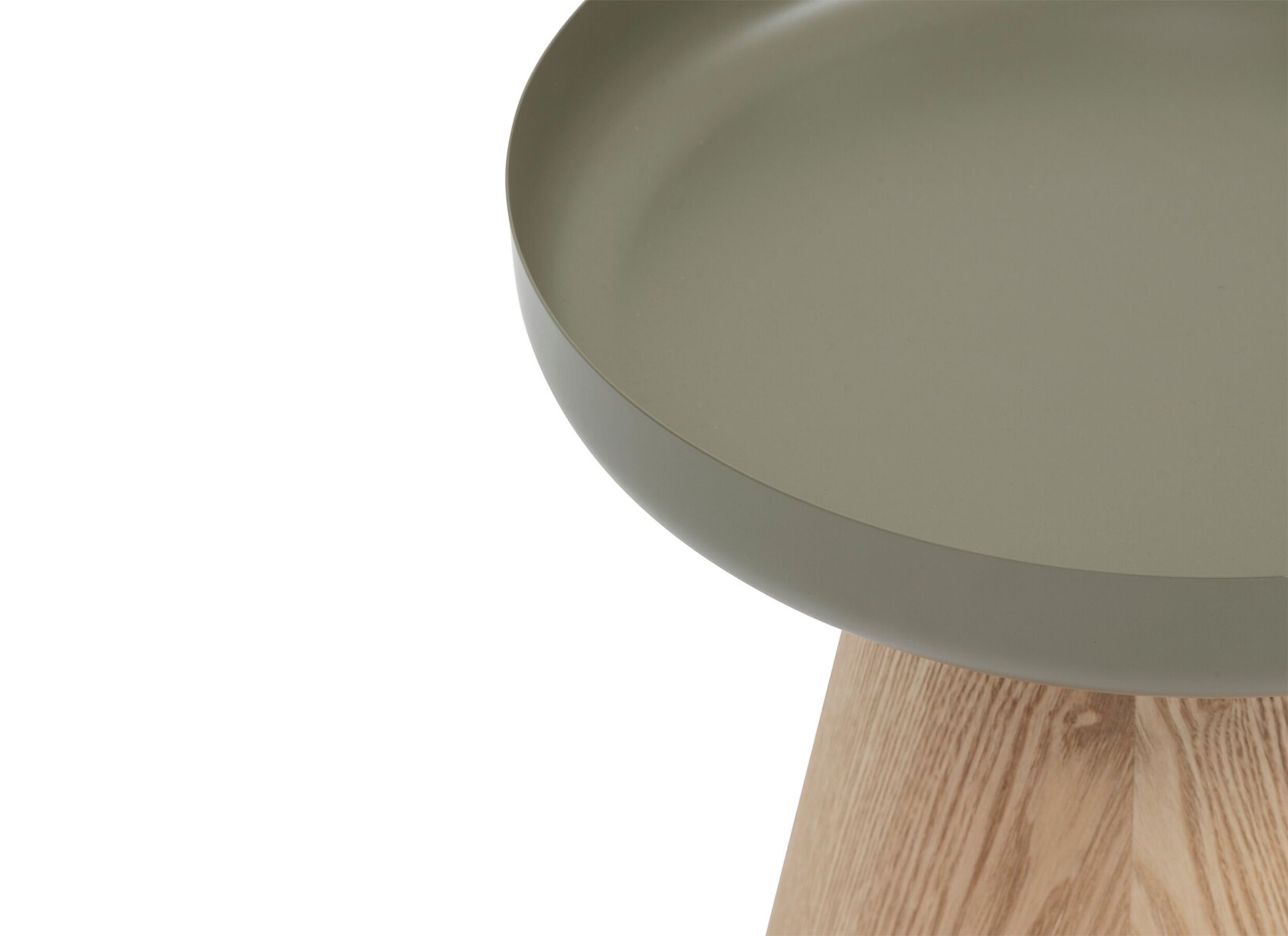 Detailfoto - Bijzettafel Hercyna Ø40 - staal & MDF - groen