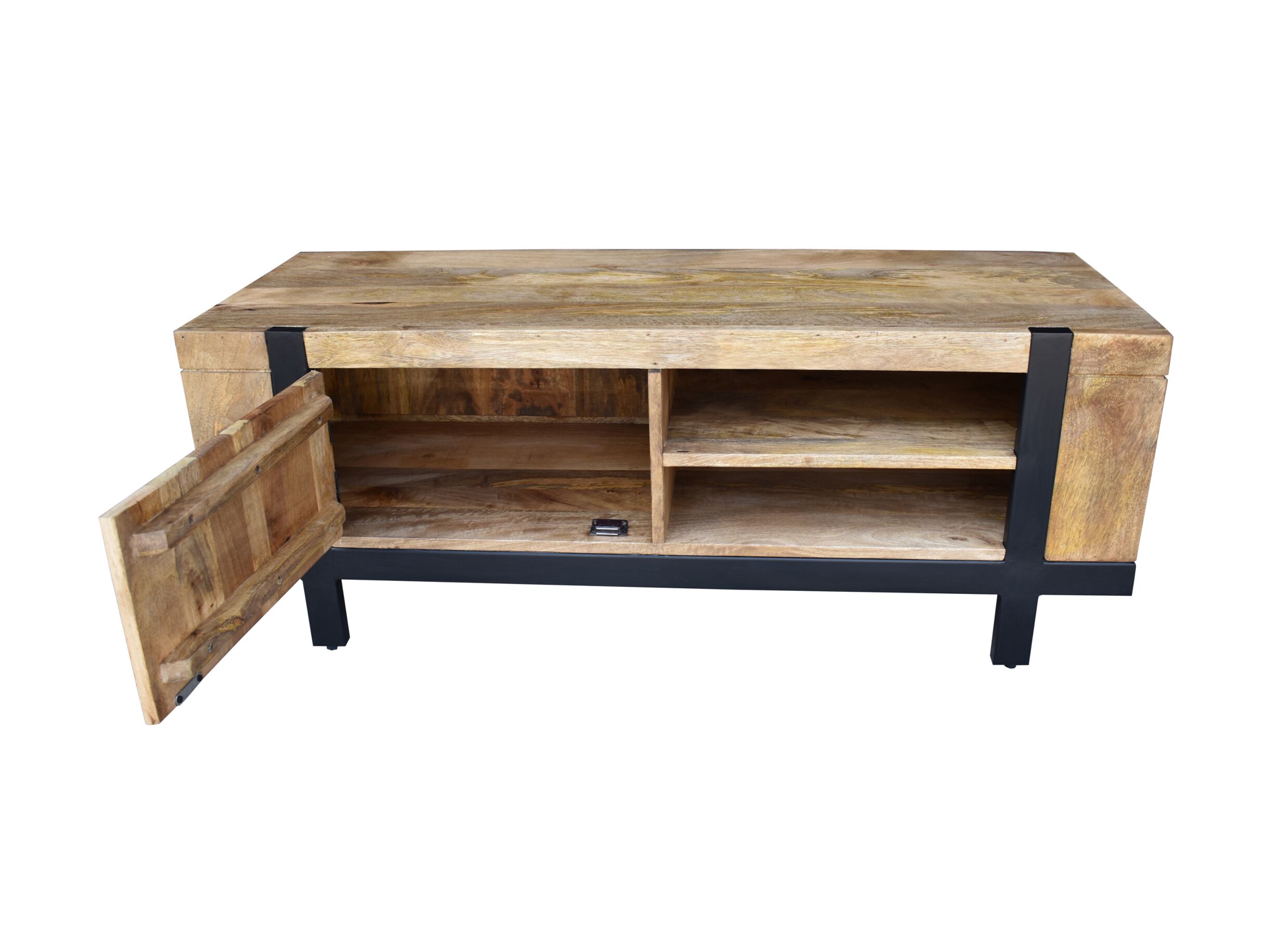 Tv-meubel Chaparral 125cm - mango massief - naturel & zwart