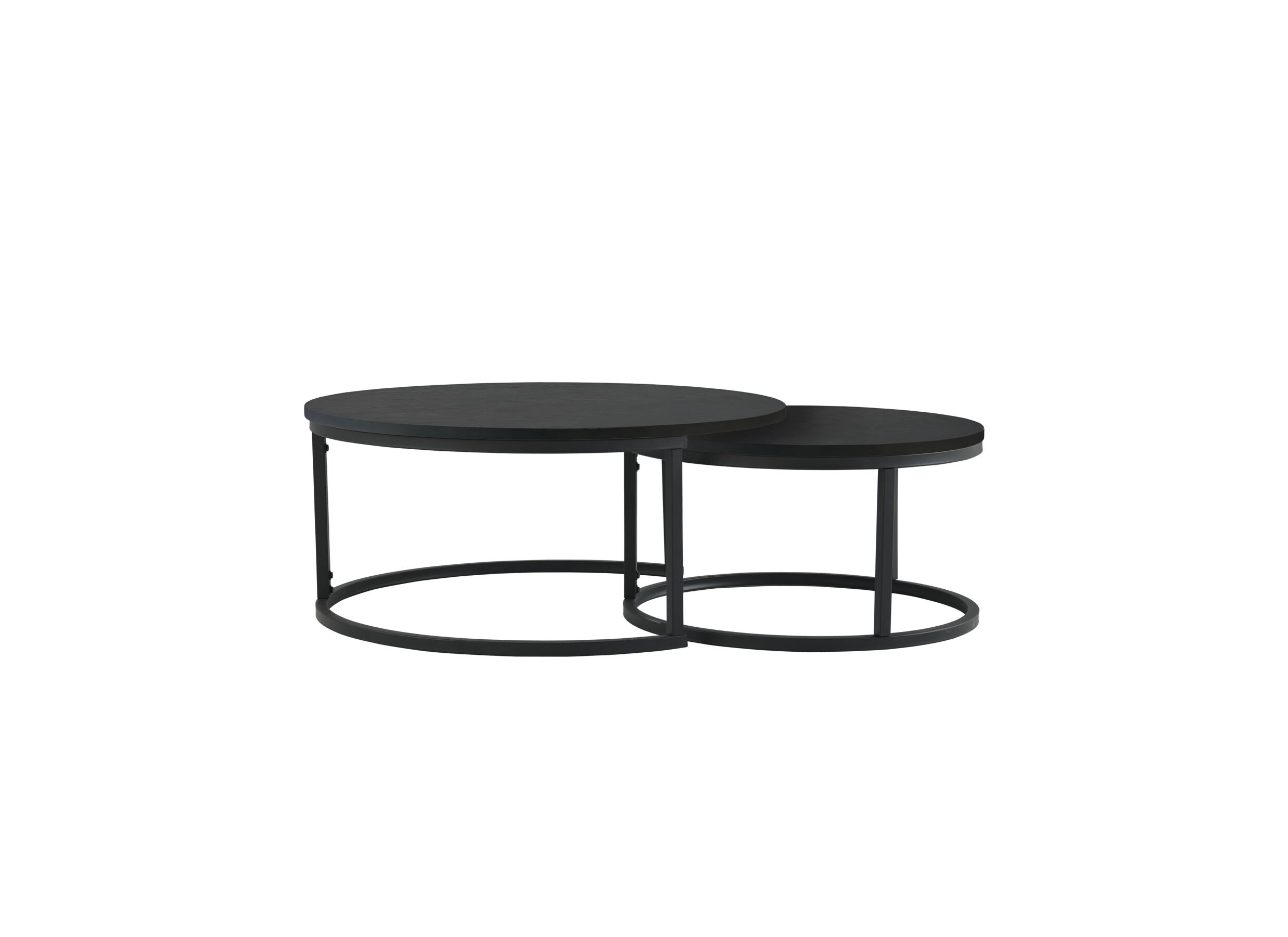 Aperçu - Table basse Sunrise lot de 2 - MDF mélamine - noir