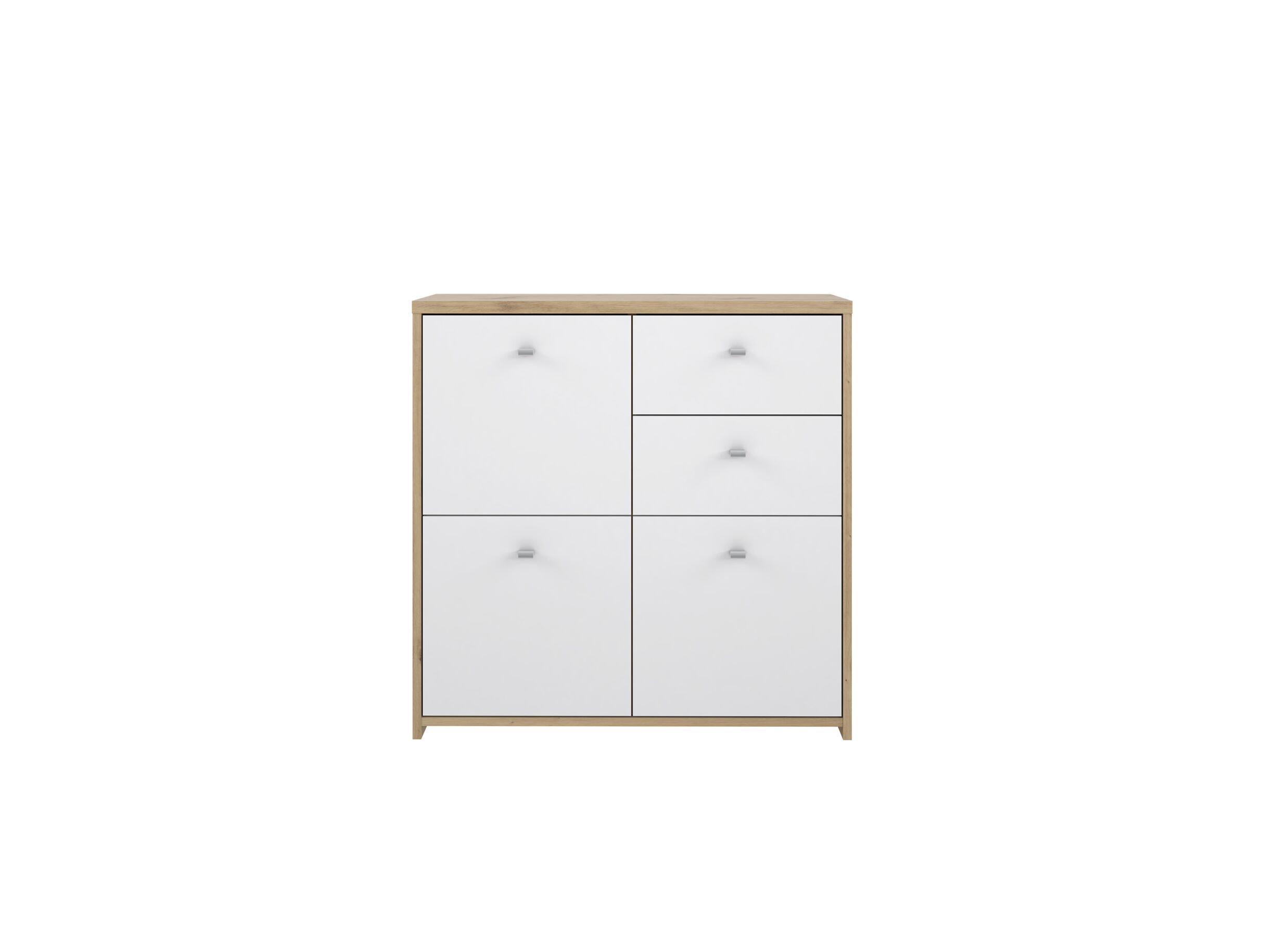 Armoire Best Chest 77x30x78cm - panneau décor - chêne artisanal/blanc